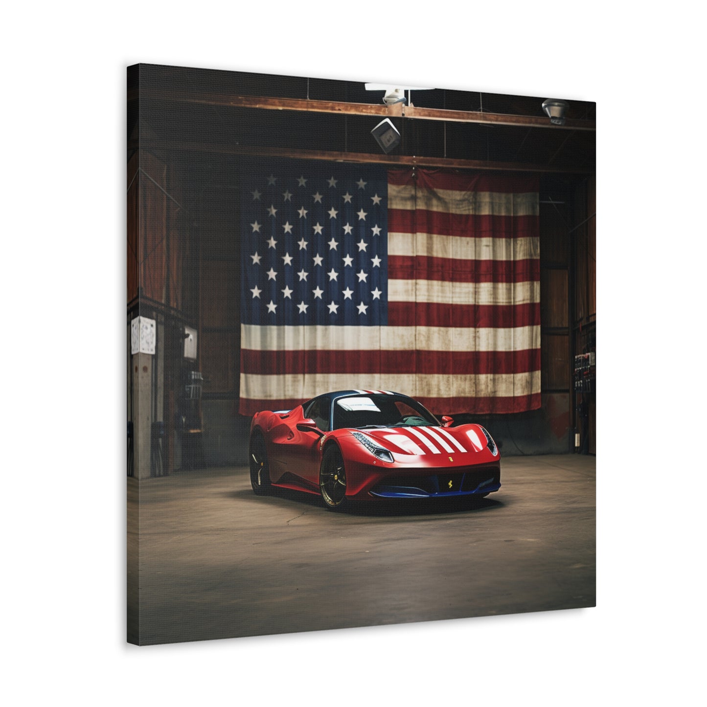 Canvas Gallery Wraps American Flag Farrari 4