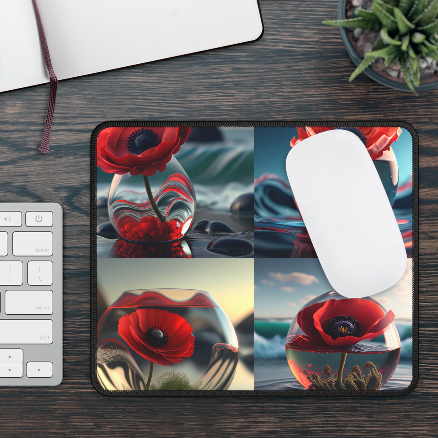Gaming Mouse Pad  Red Anemone in a Vase 5