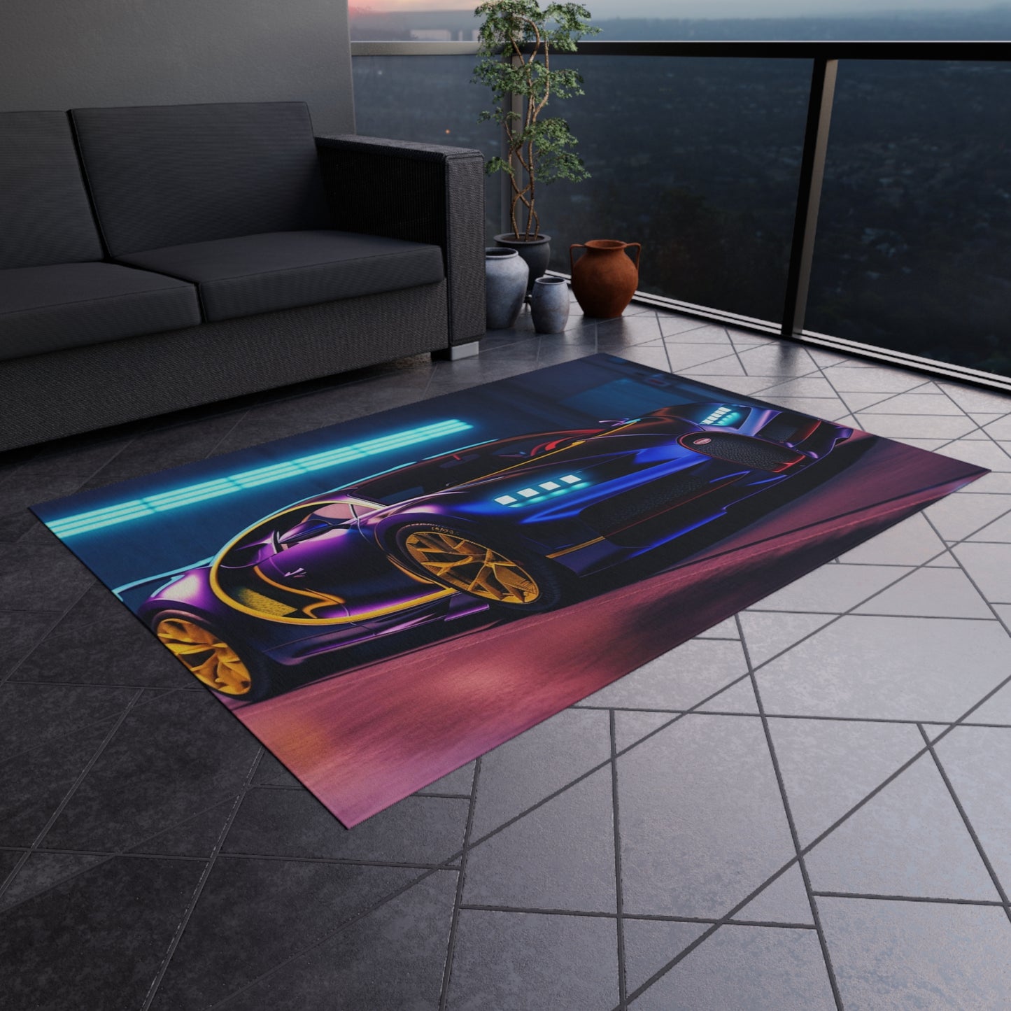 Outdoor Rug  Hyper Bugatti Neon Chiron 4