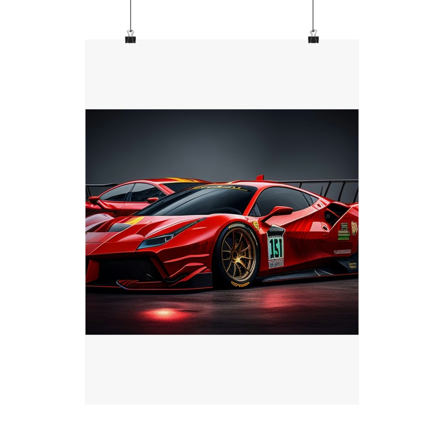 Premium Matte Vertical Posters Ferrari Red 2