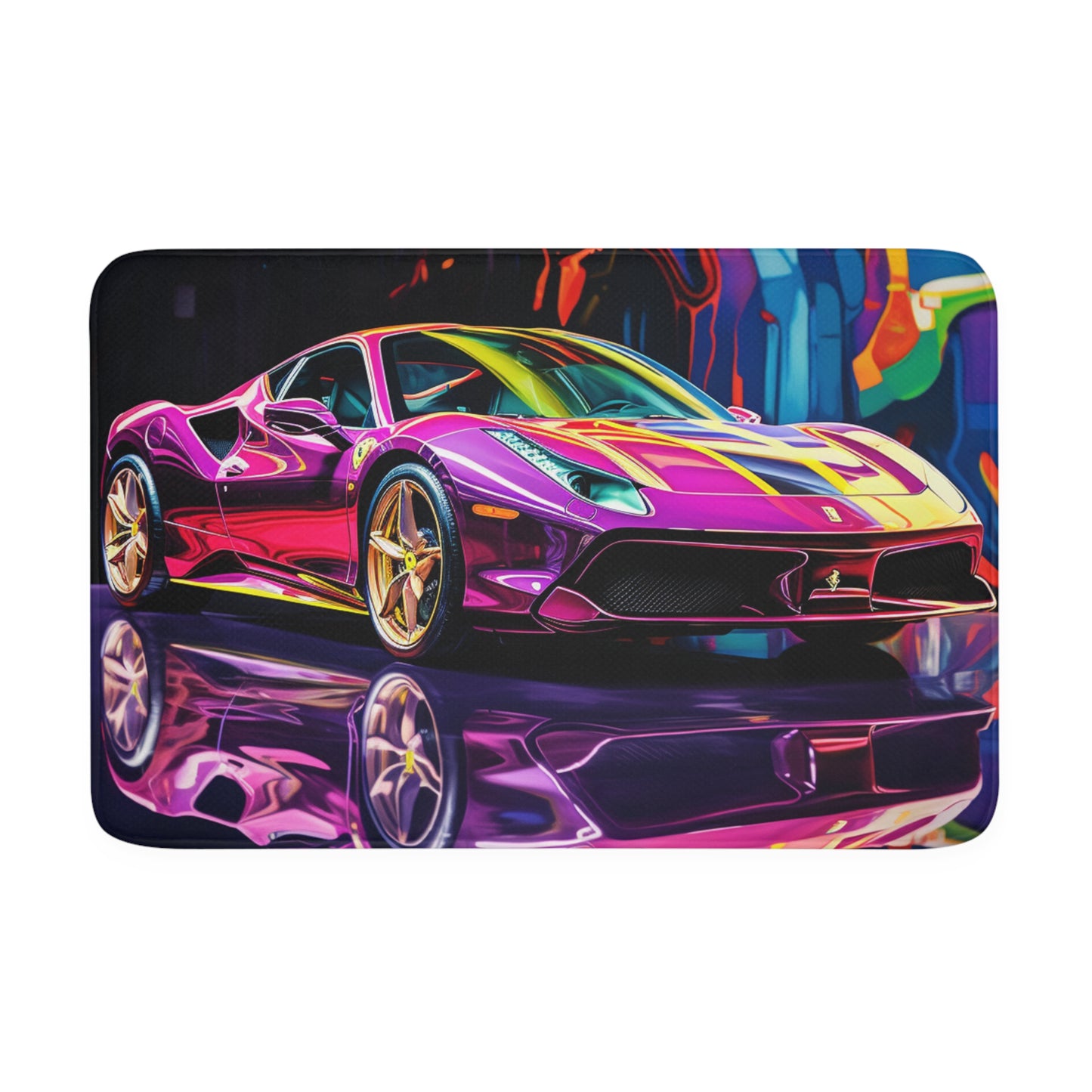 Memory Foam Bath Mat Pink Macro Ferrari 2