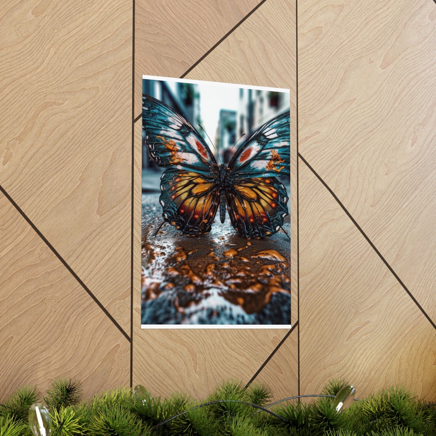 Premium Matte Vertical Posters Water Butterfly Street 3