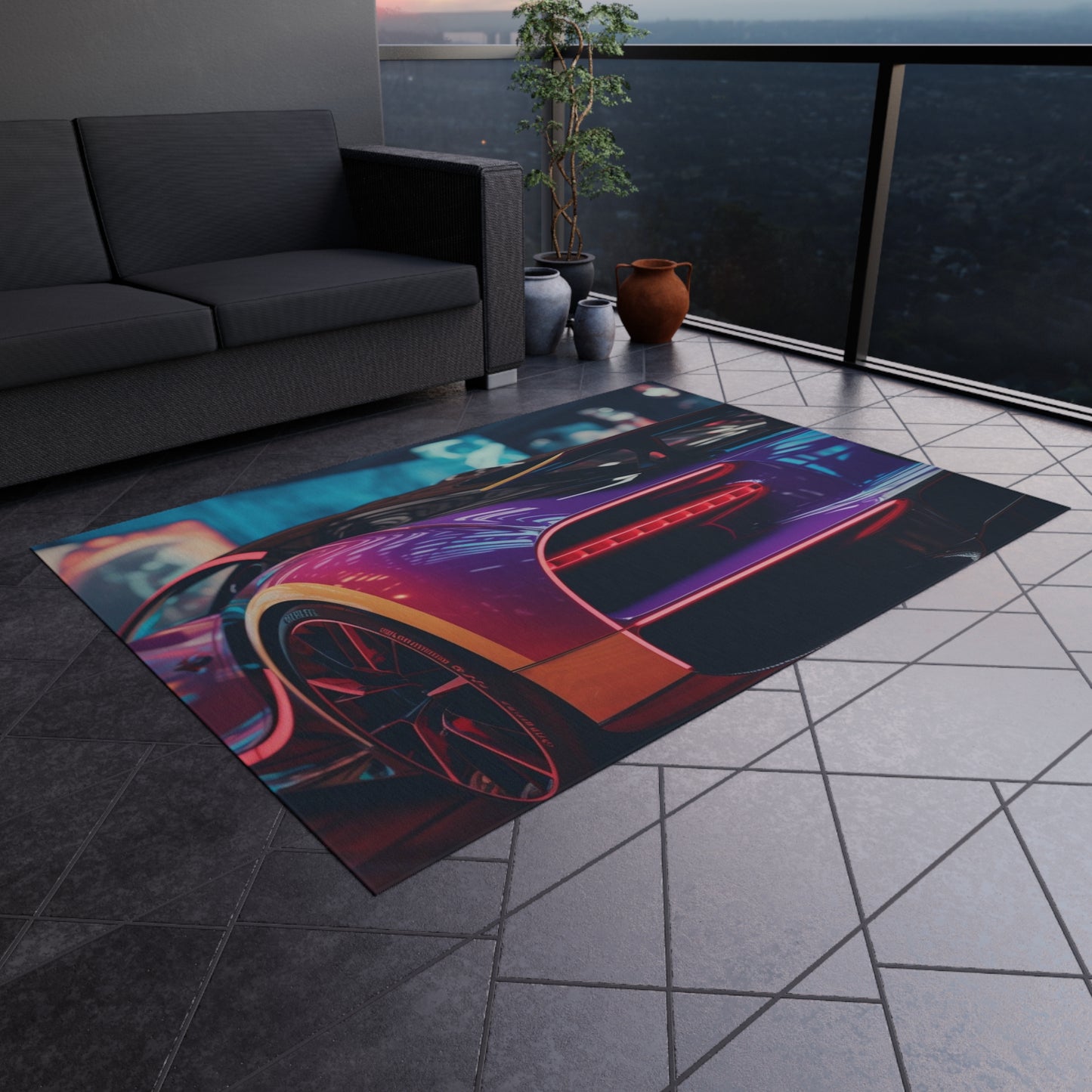 Outdoor Rug  Hyper Bugatti Neon Chiron 3