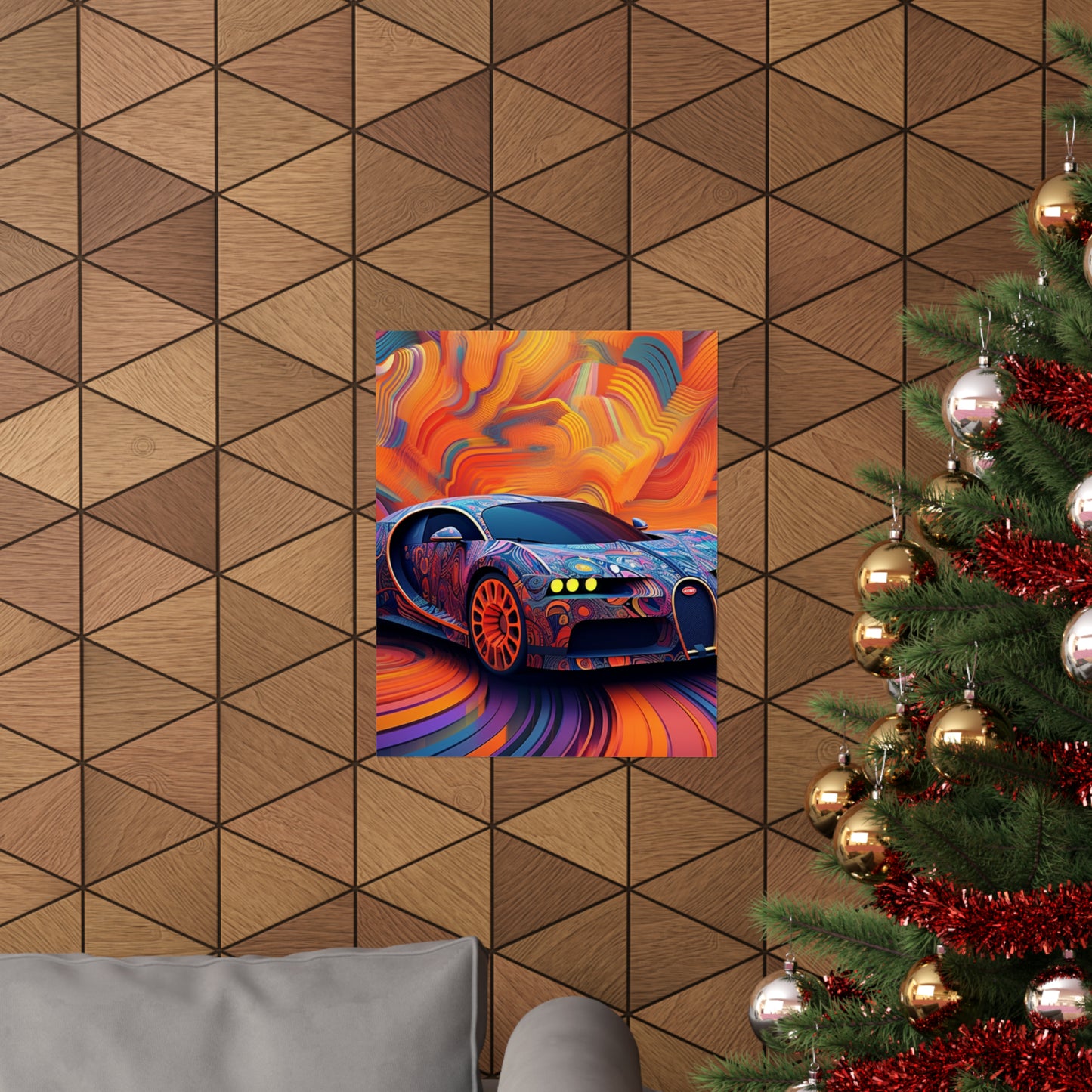 Premium Matte Vertical Posters Bugatti Abstract Concept 4