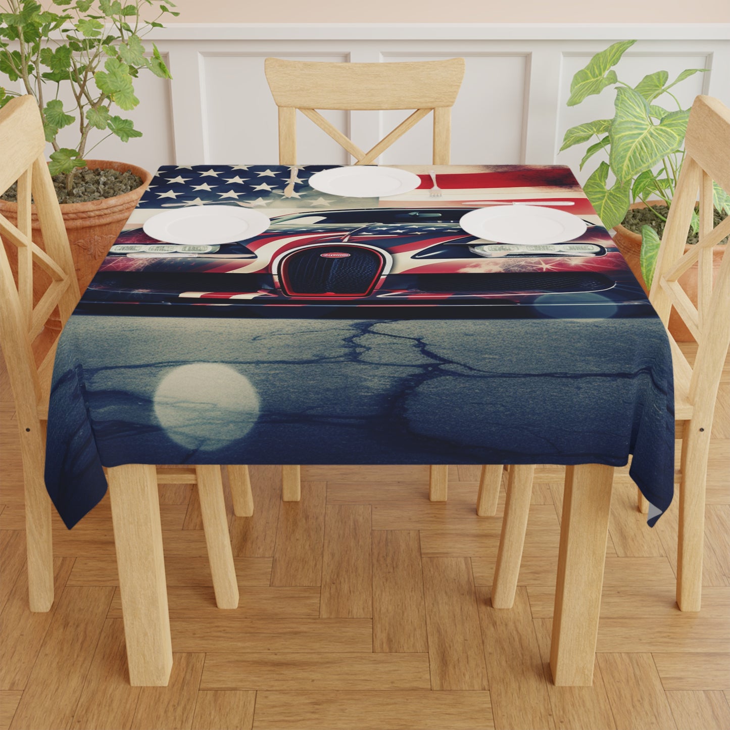 Tablecloth Abstract American Flag Background Bugatti 1