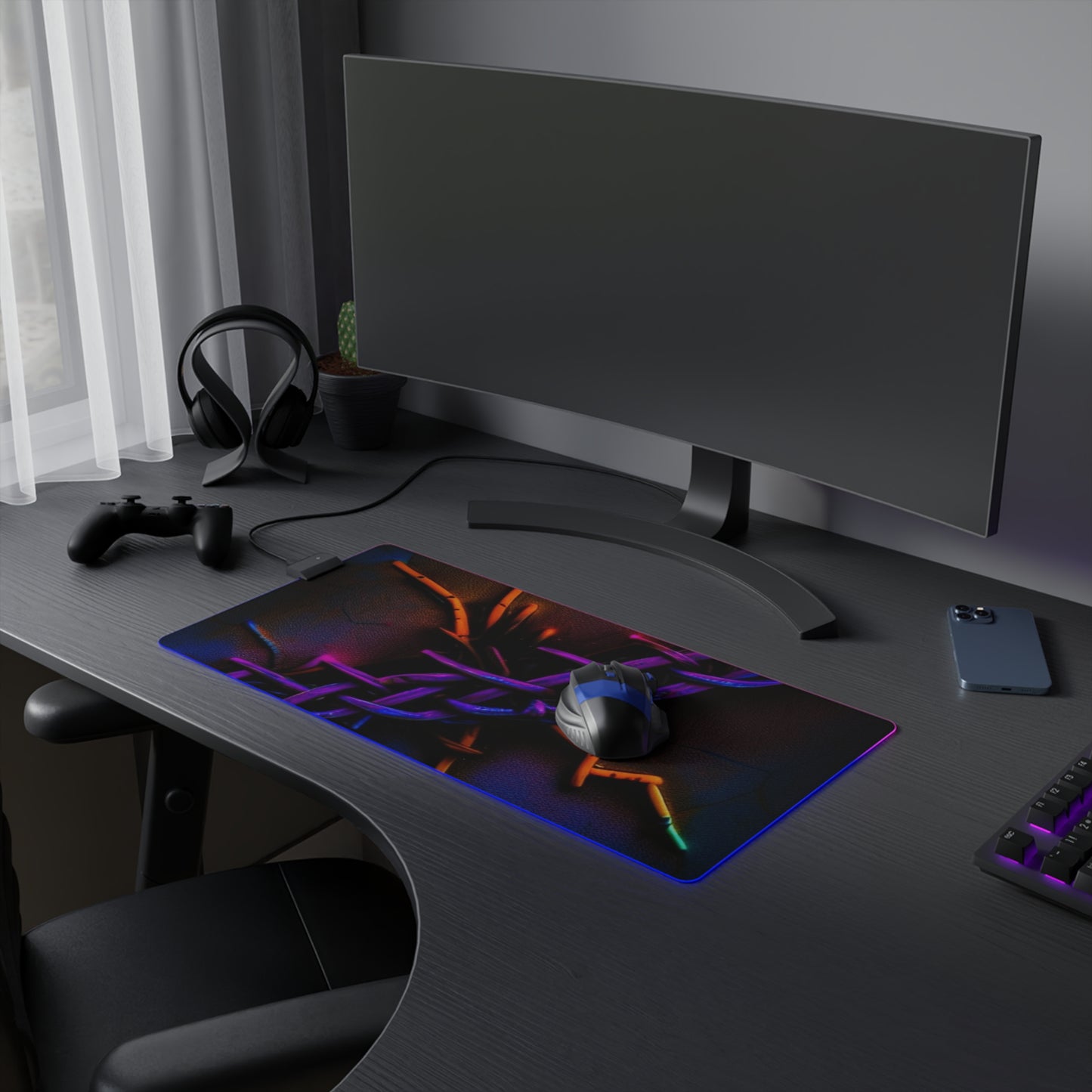 LED Gaming Mouse Pad Macro Neon Barbs 2