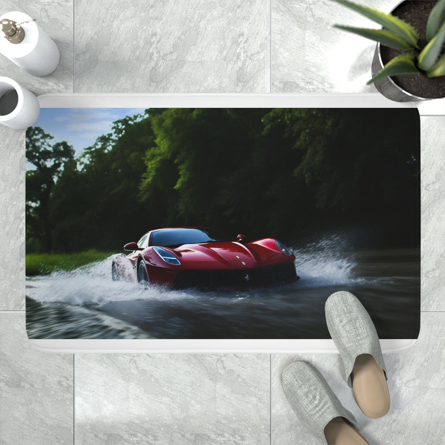 Memory Foam Bath Mat Water Ferrari Splash 1