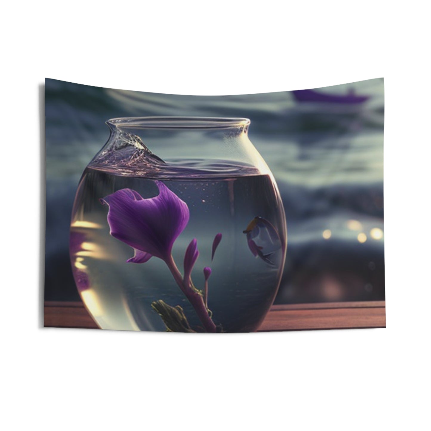 Indoor Wall Tapestries Purple Sweet pea in a vase 1