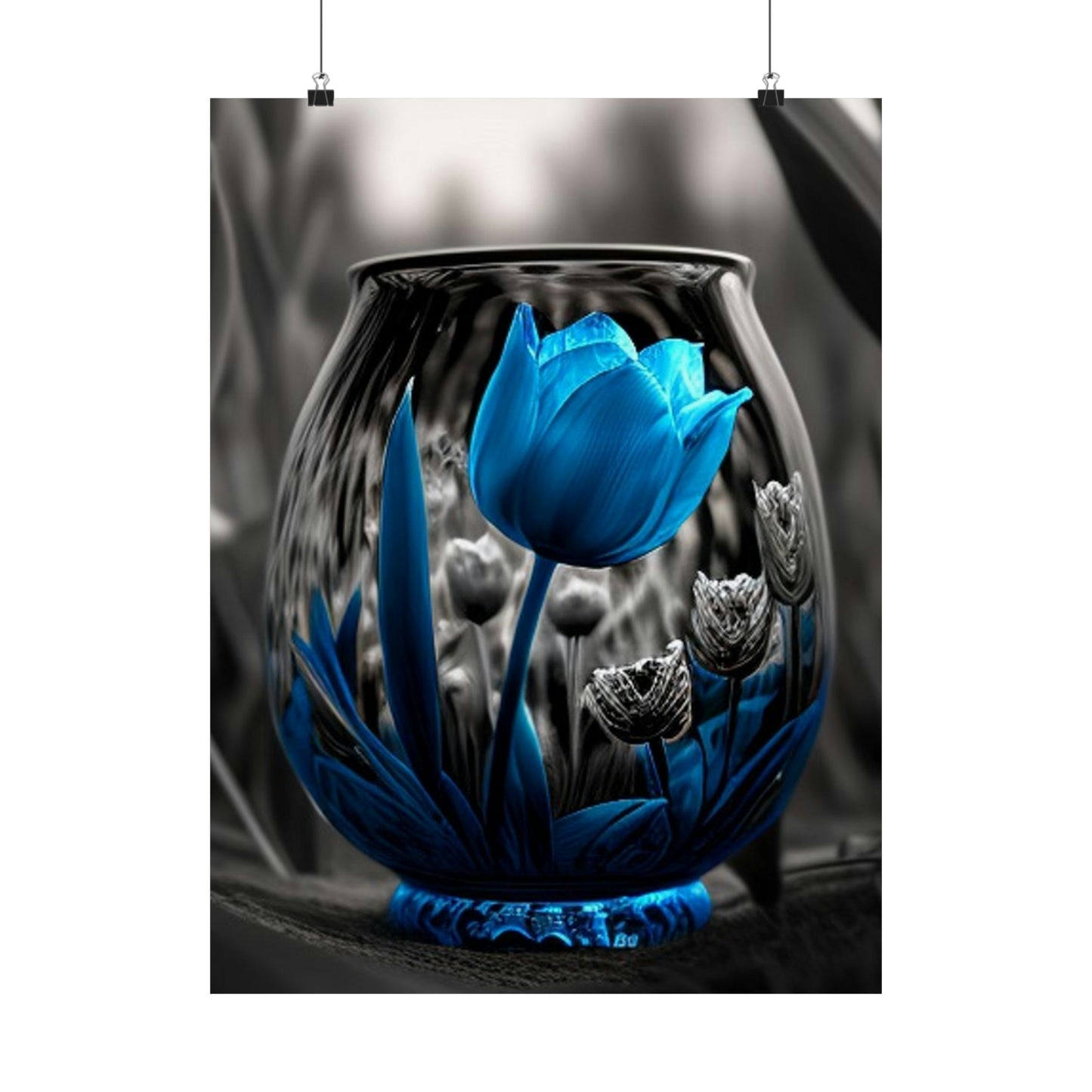 Premium Matte Vertical Posters Tulip Blue 4