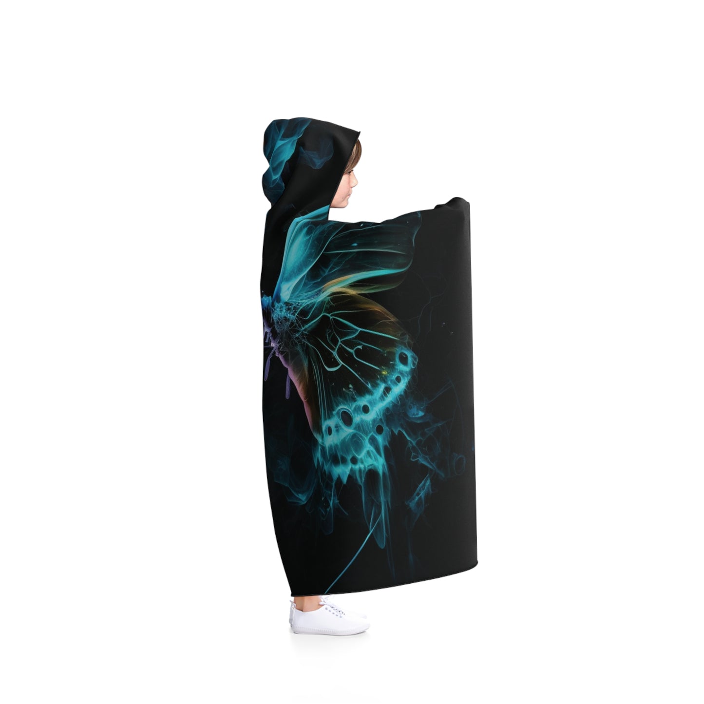 Hooded Blanket Kiss Neon Butterfly 8