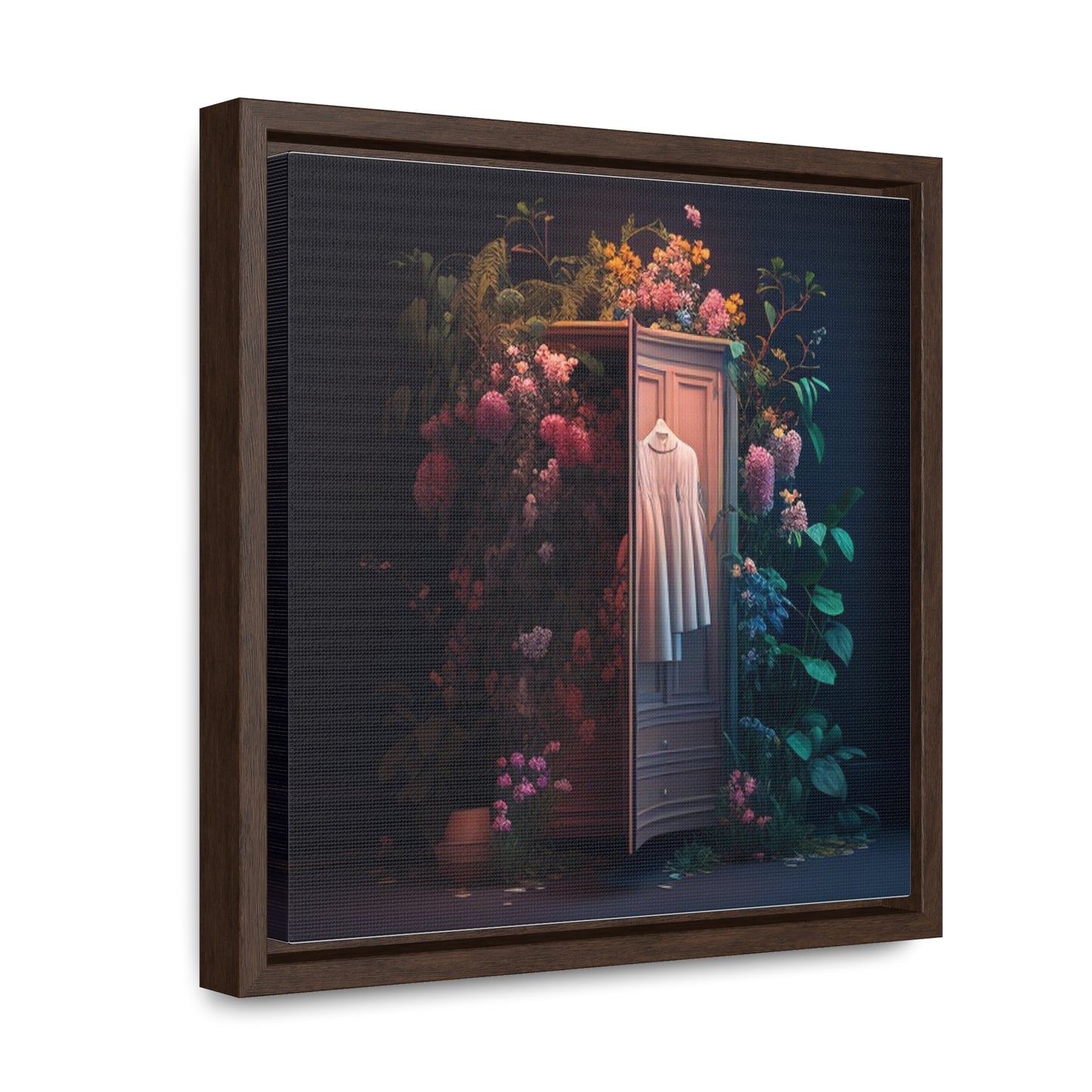 Gallery Canvas Wraps, Square Frame A Wardrobe Surrounded by Flowers 3