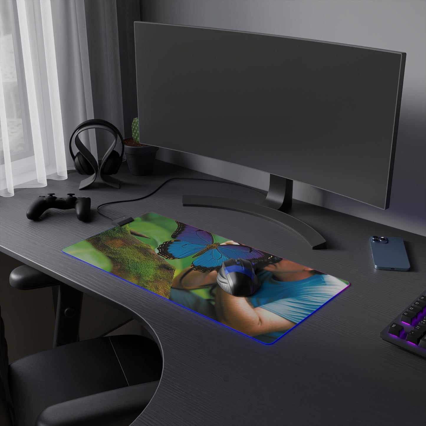 LED Gaming Mouse Pad Jungle Butterfly 4