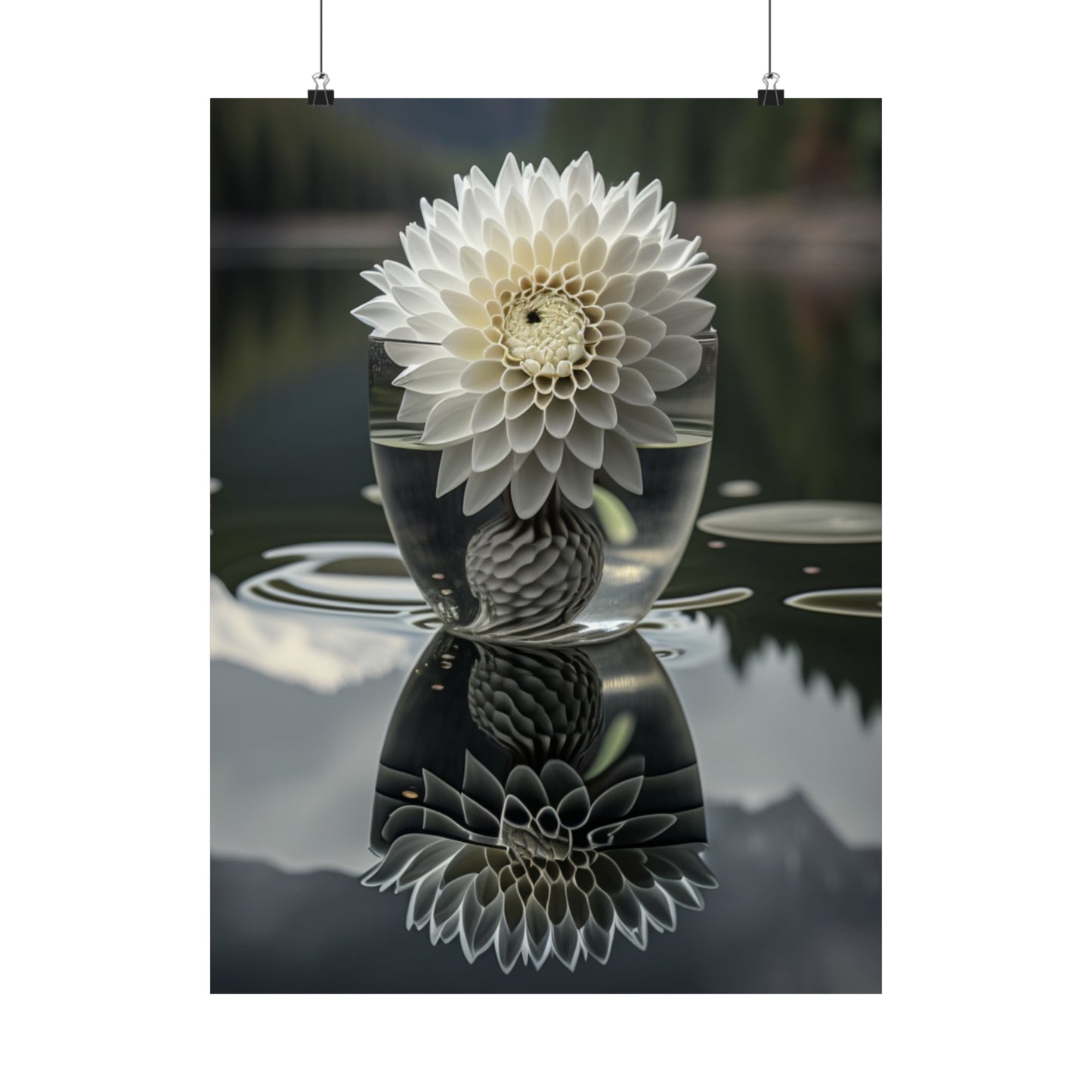 Premium Matte Vertical Posters White Dahlia 3