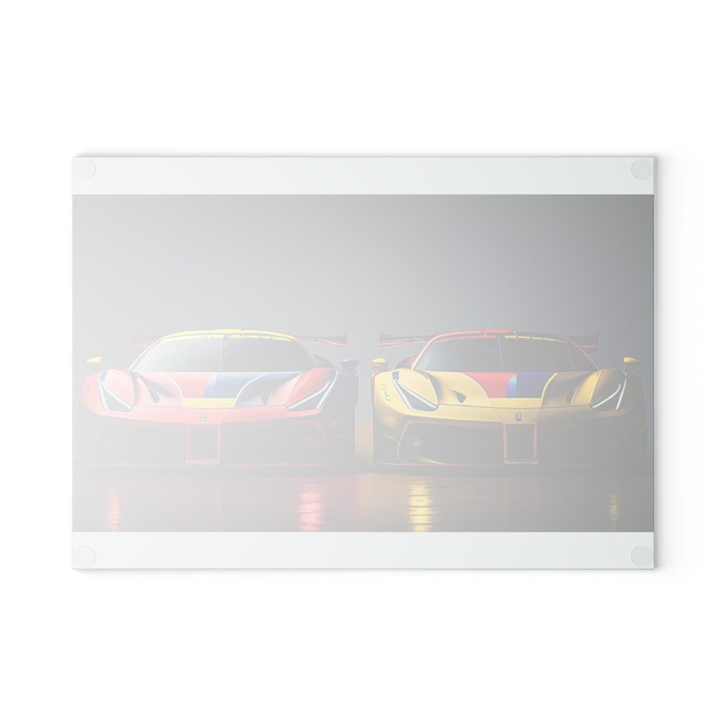 Glass Cutting Board Ferrari Red Blue 1