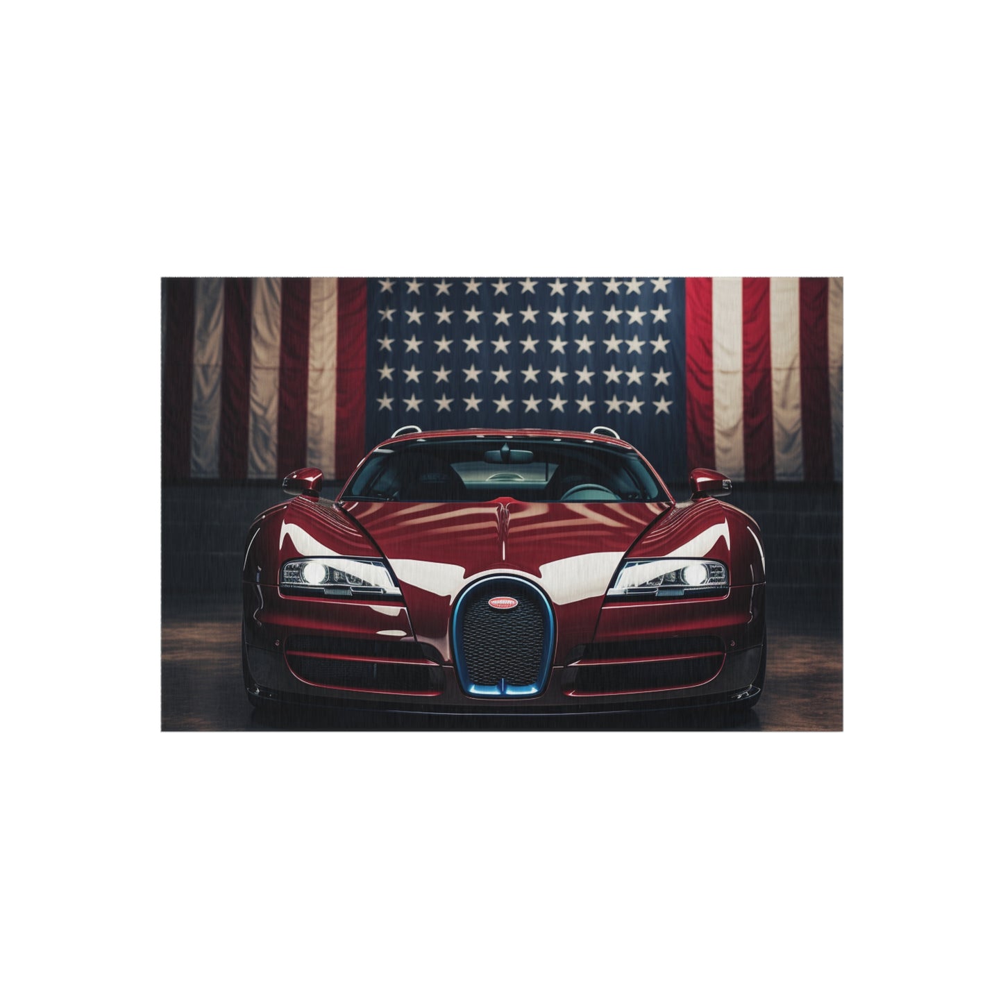 Outdoor Rug  American Flag Background Bugatti 1