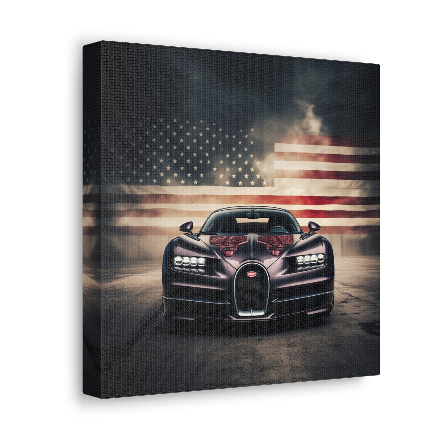 Canvas Gallery Wraps American Flag Background Bugatti 2