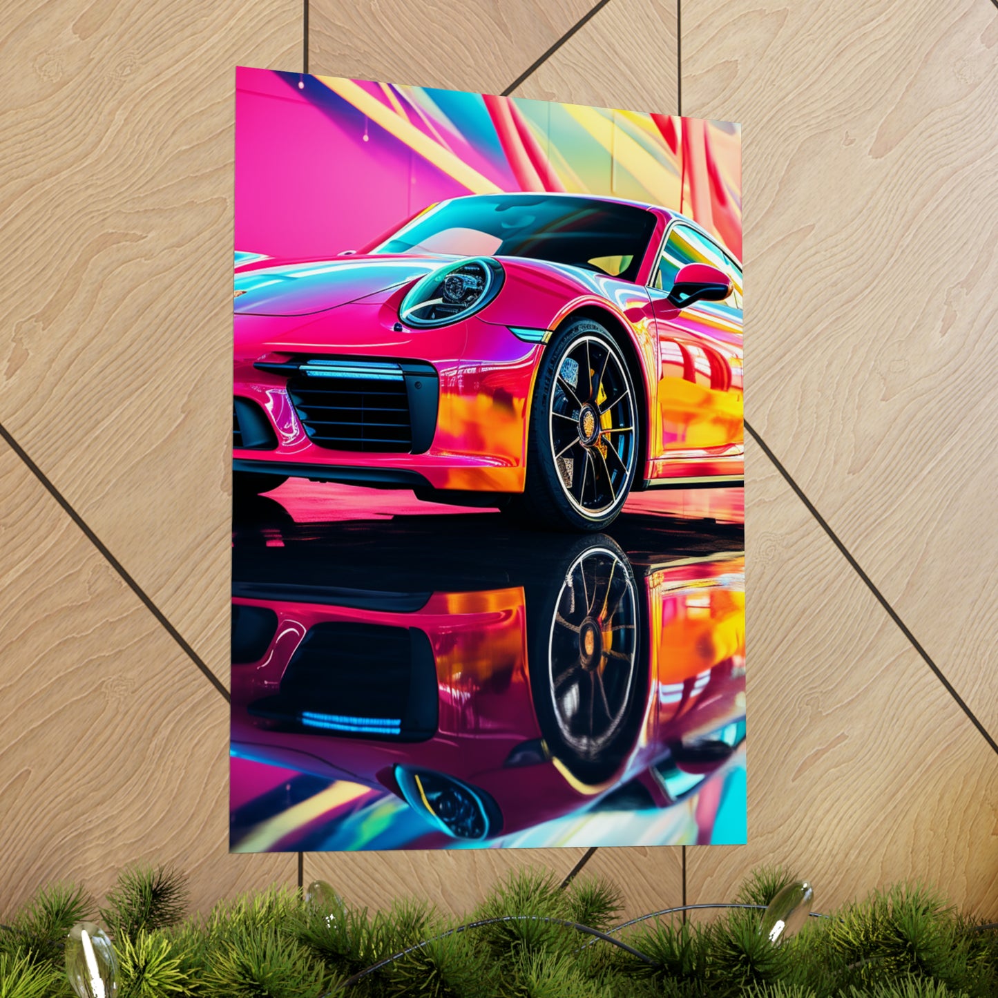 Premium Matte Vertical Posters Macro Porsche 4