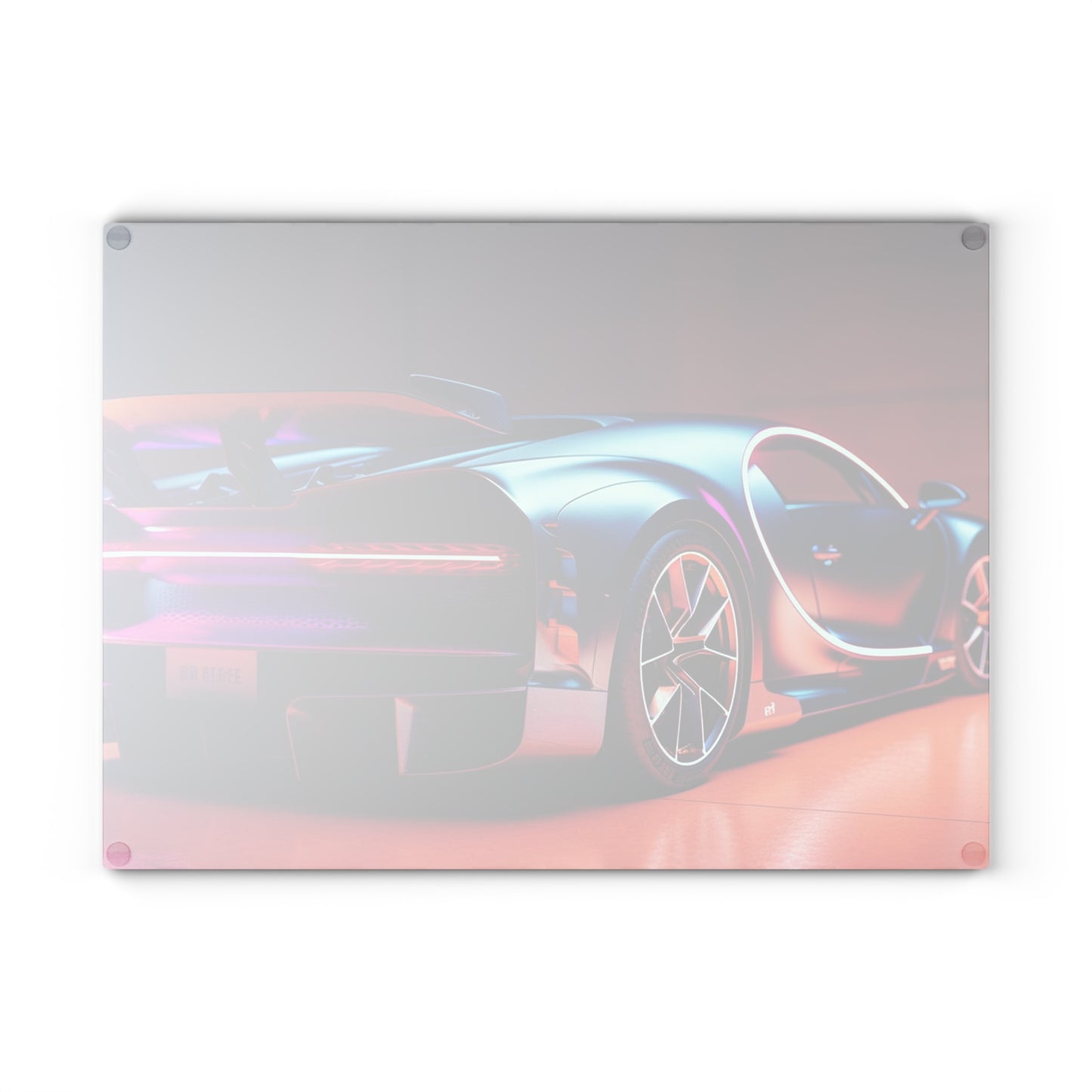 Glass Cutting Board Hyper Bugatti Neon Chiron 2