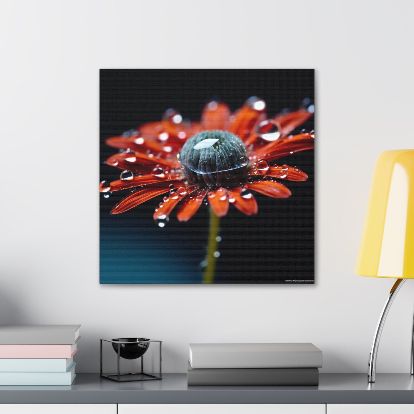 Canvas Gallery Wraps Water drop Macro Flower 1