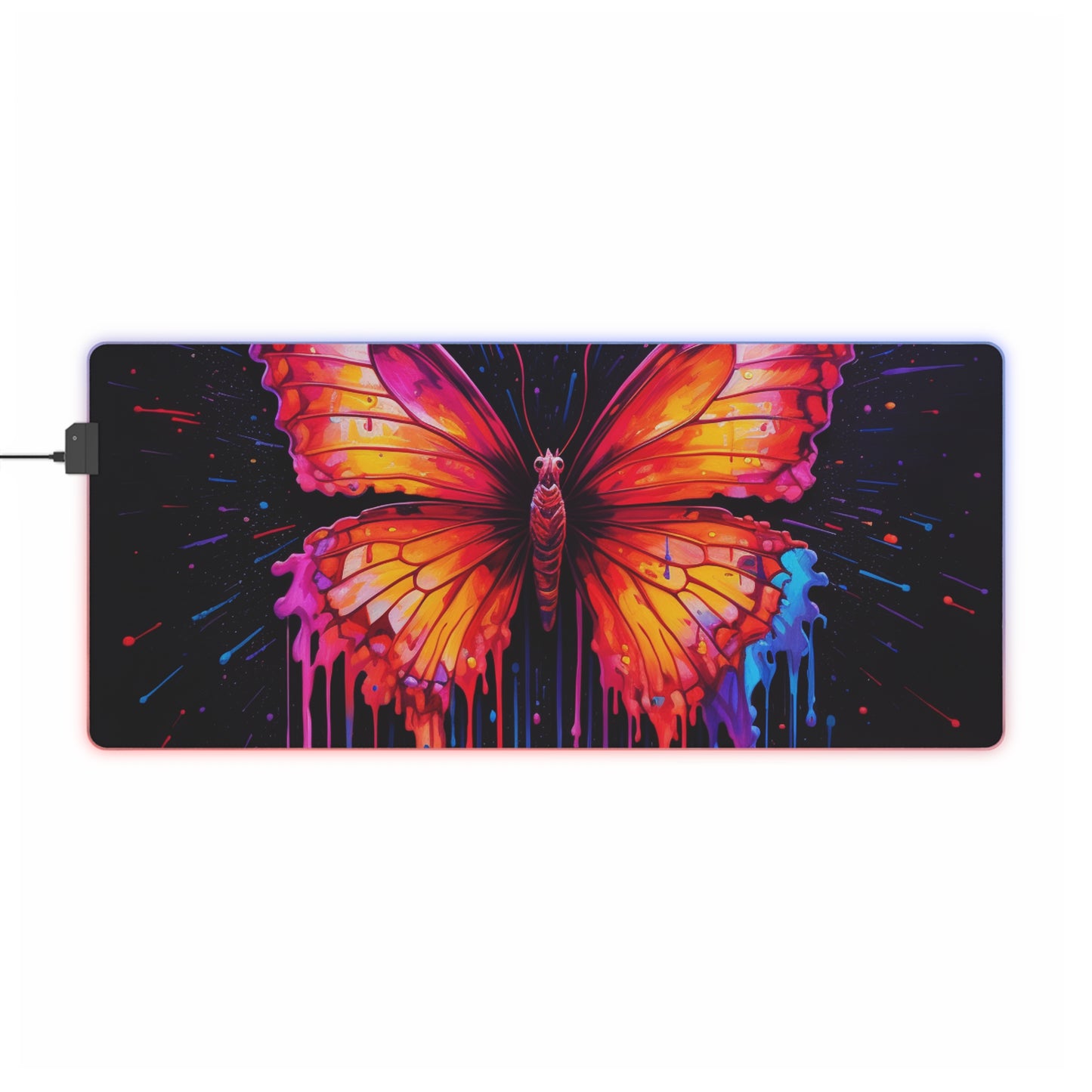 LED Gaming Mouse Pad Pink Butterfly Flair 4