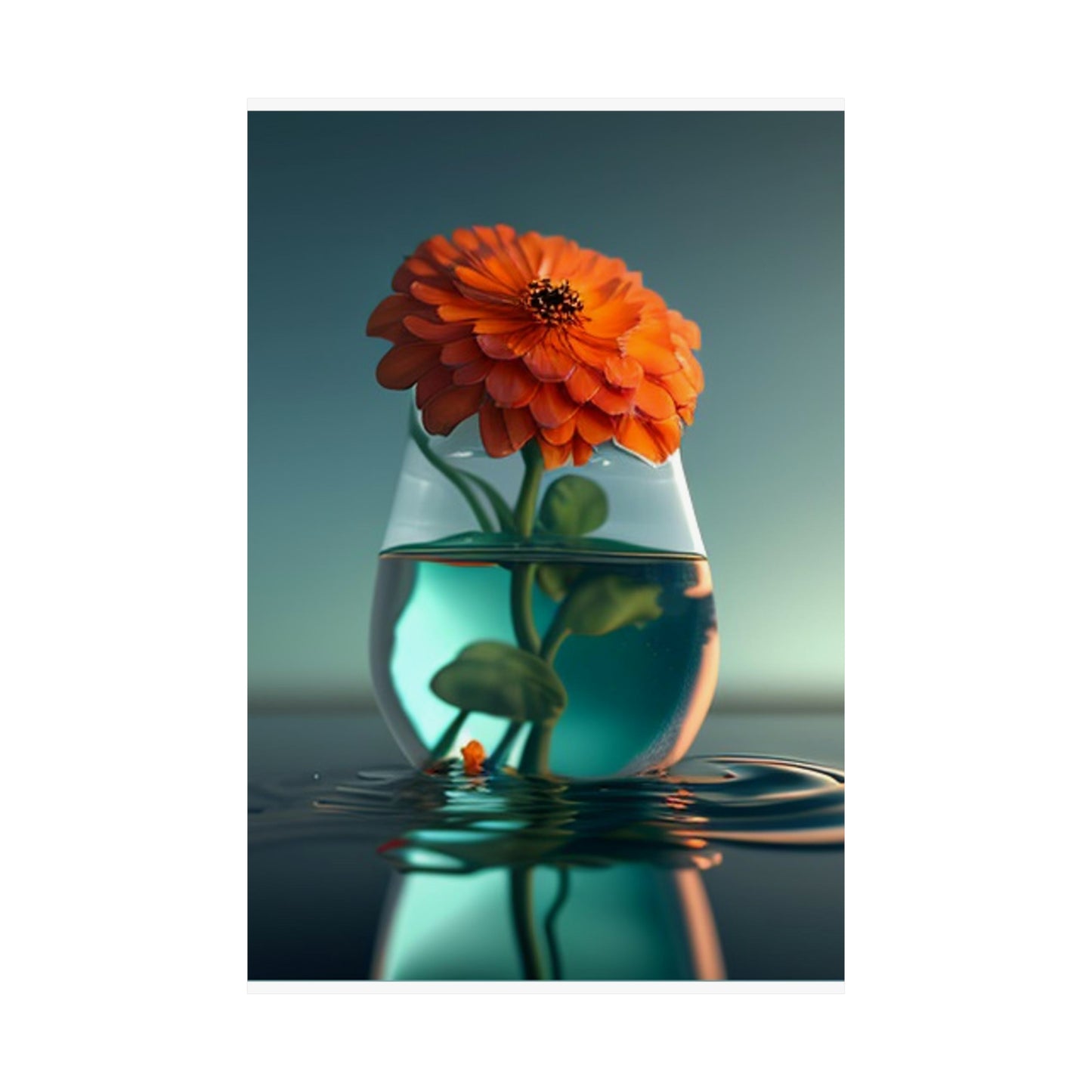 Premium Matte Vertical Posters Orange Zinnia 1