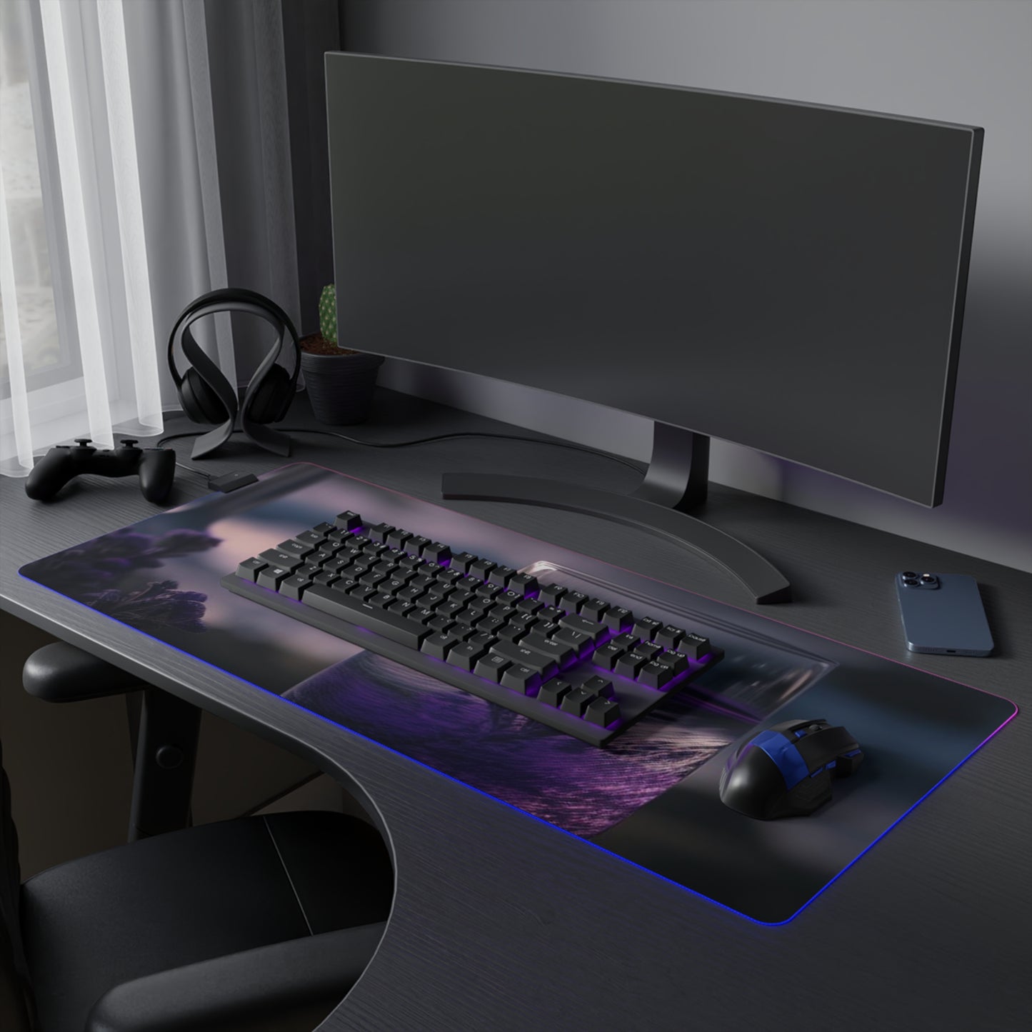 LED Gaming Mouse Pad Lavender in a vase 4