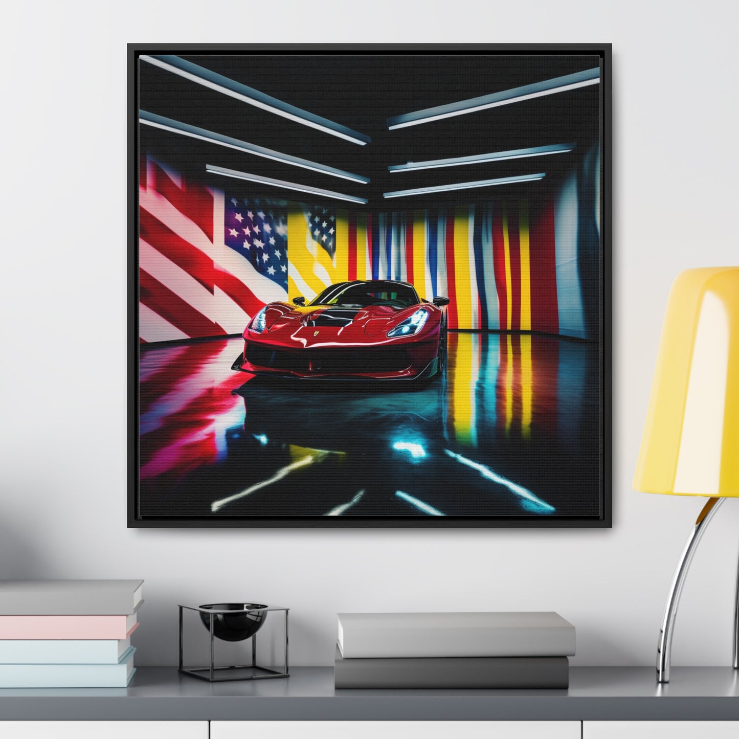 Gallery Canvas Wraps, Square Frame Macro Flag Ferrari 2