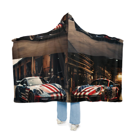 Snuggle Hooded Blanket American Flag Porsche 5