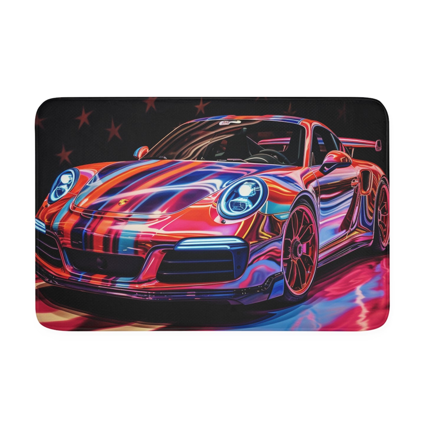 Memory Foam Bath Mat Macro American Flag Porsche 4