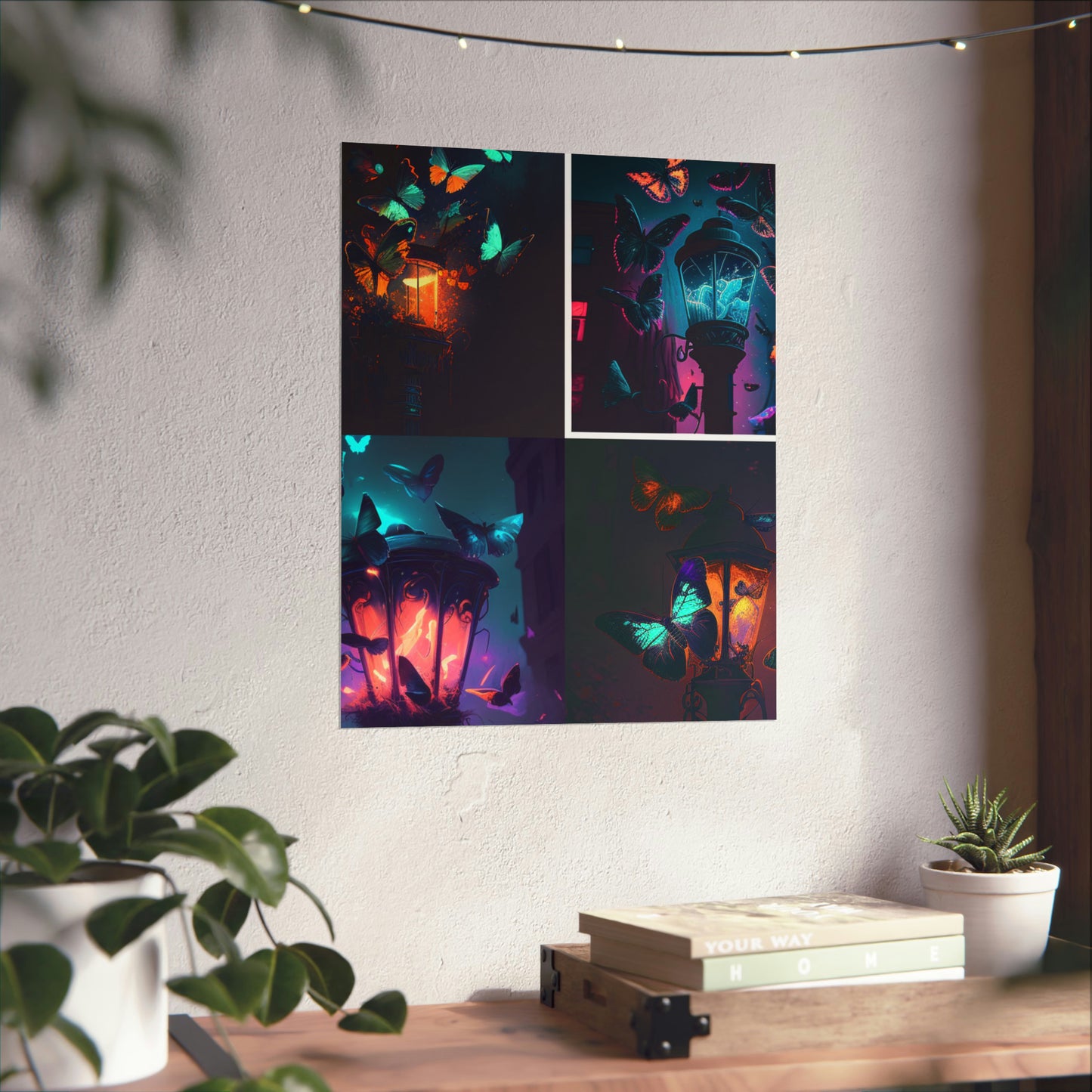 Premium Matte Vertical Posters Street Light Butterfly 5