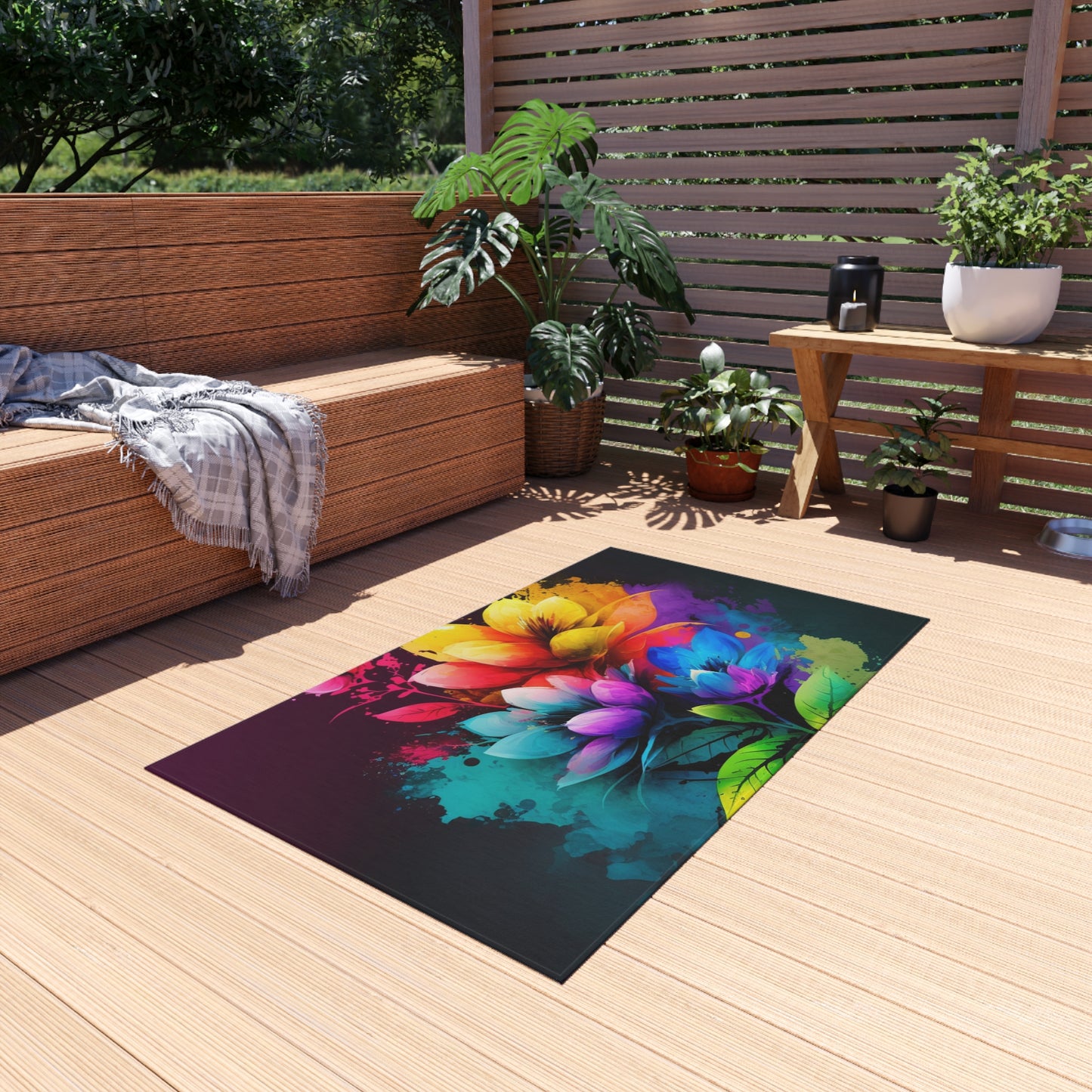 Outdoor Rug  Bright Spring Flowers 3