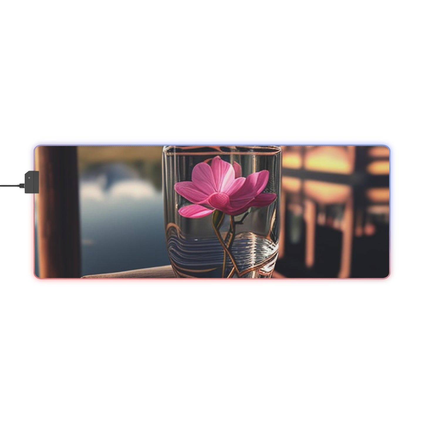 LED Gaming Mouse Pad Magnolia in a Glass vase 3