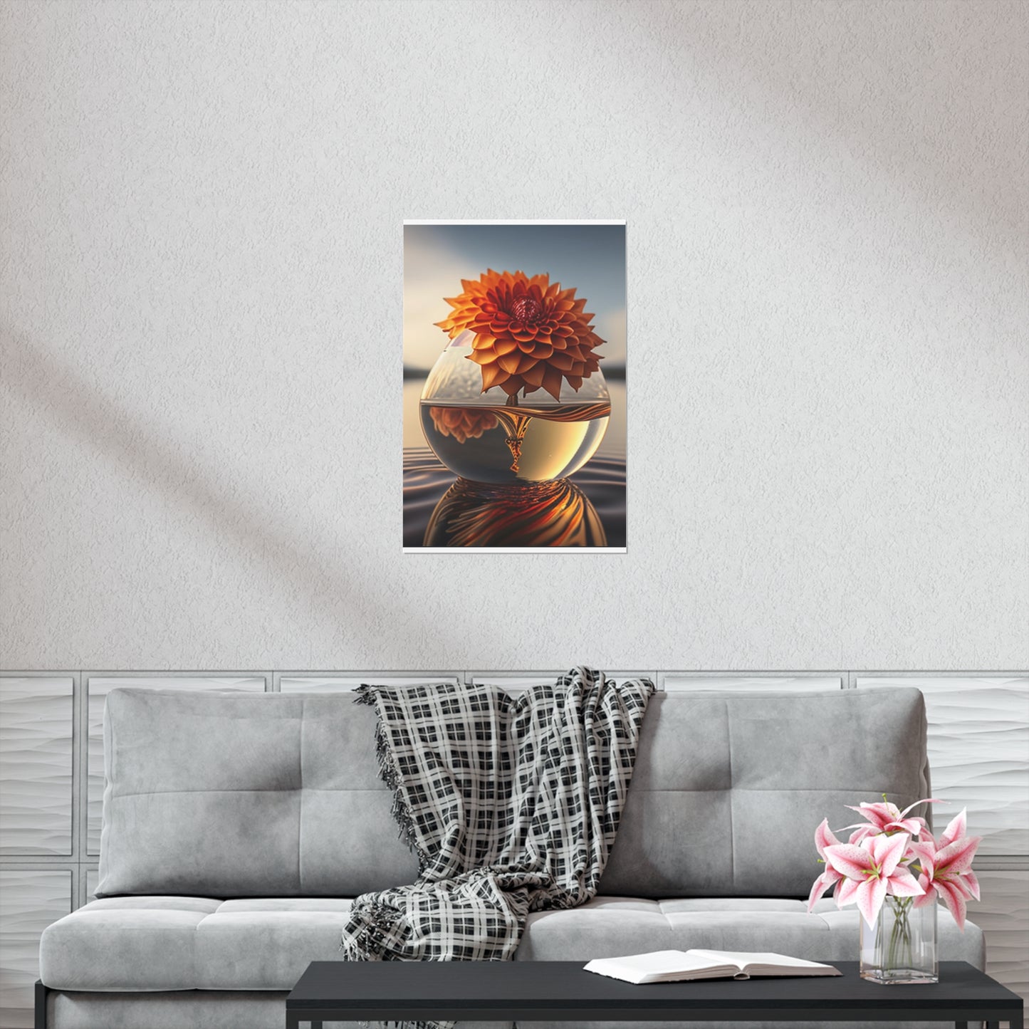 Premium Matte Vertical Posters Dahlia Orange 1