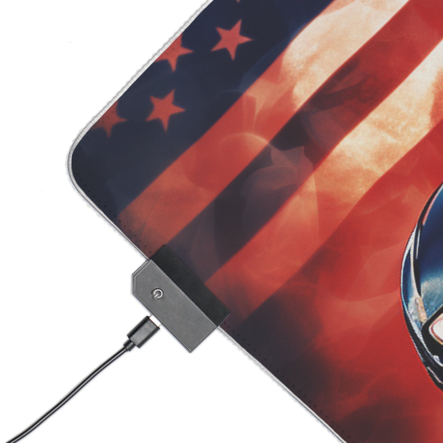 LED Gaming Mouse Pad Abstract American Flag Background Bugatti 4