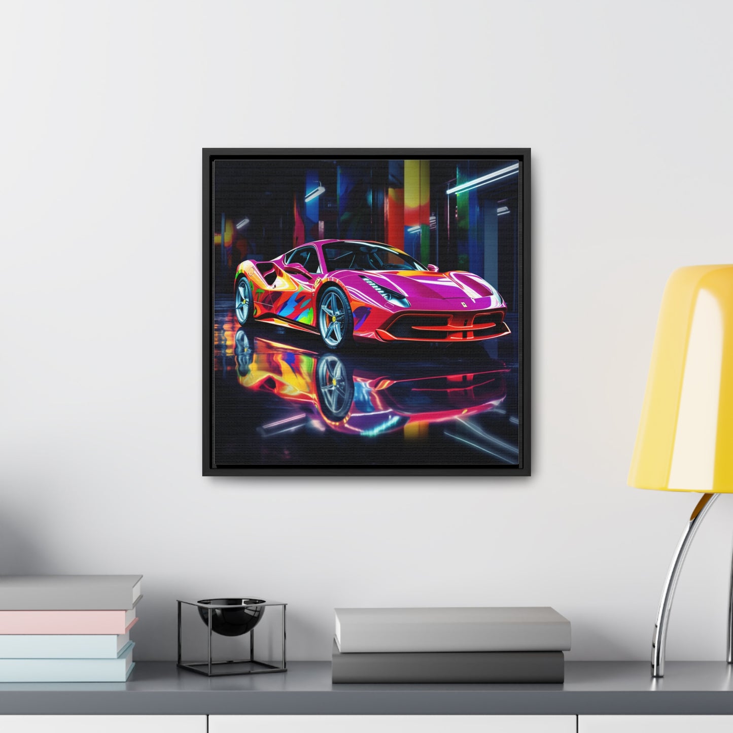 Gallery Canvas Wraps, Square Frame Pink Macro Ferrari 1