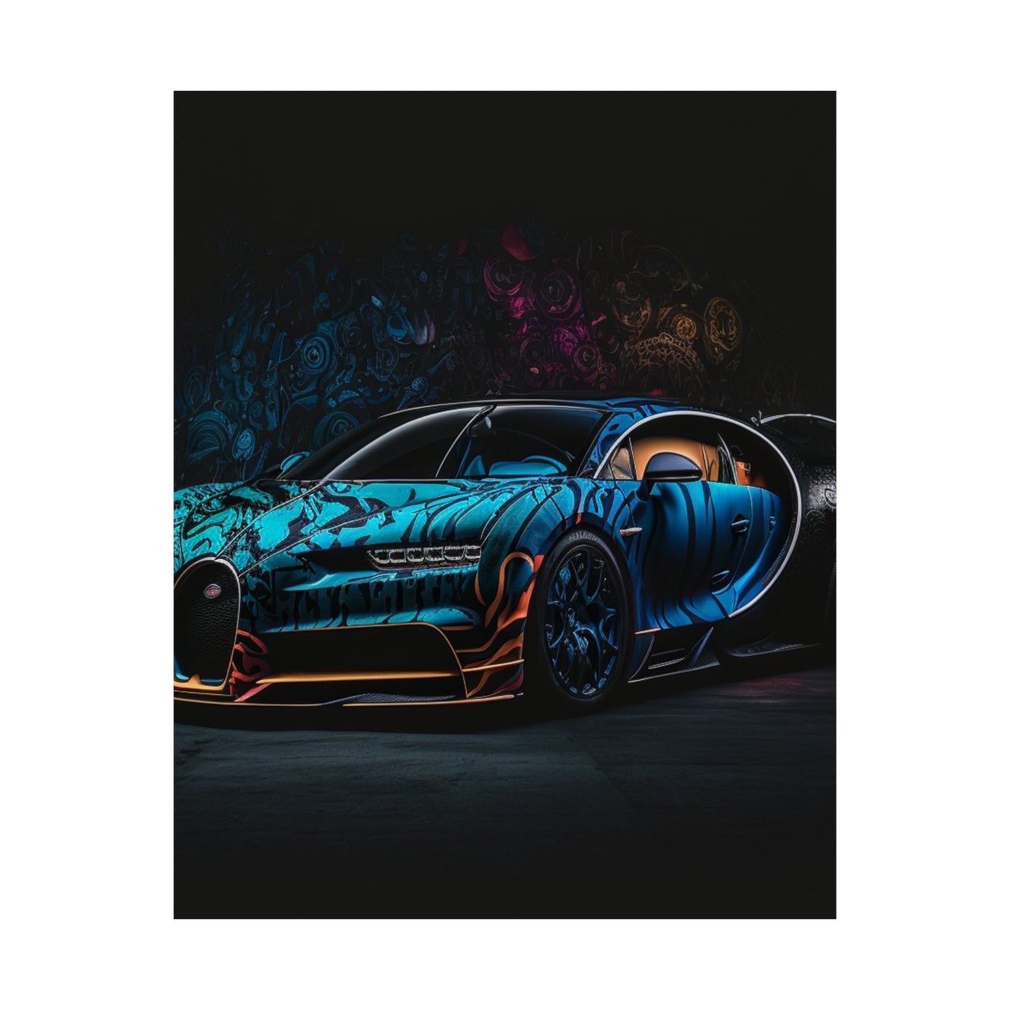 Premium Matte Vertical Posters Bugatti Blue 3