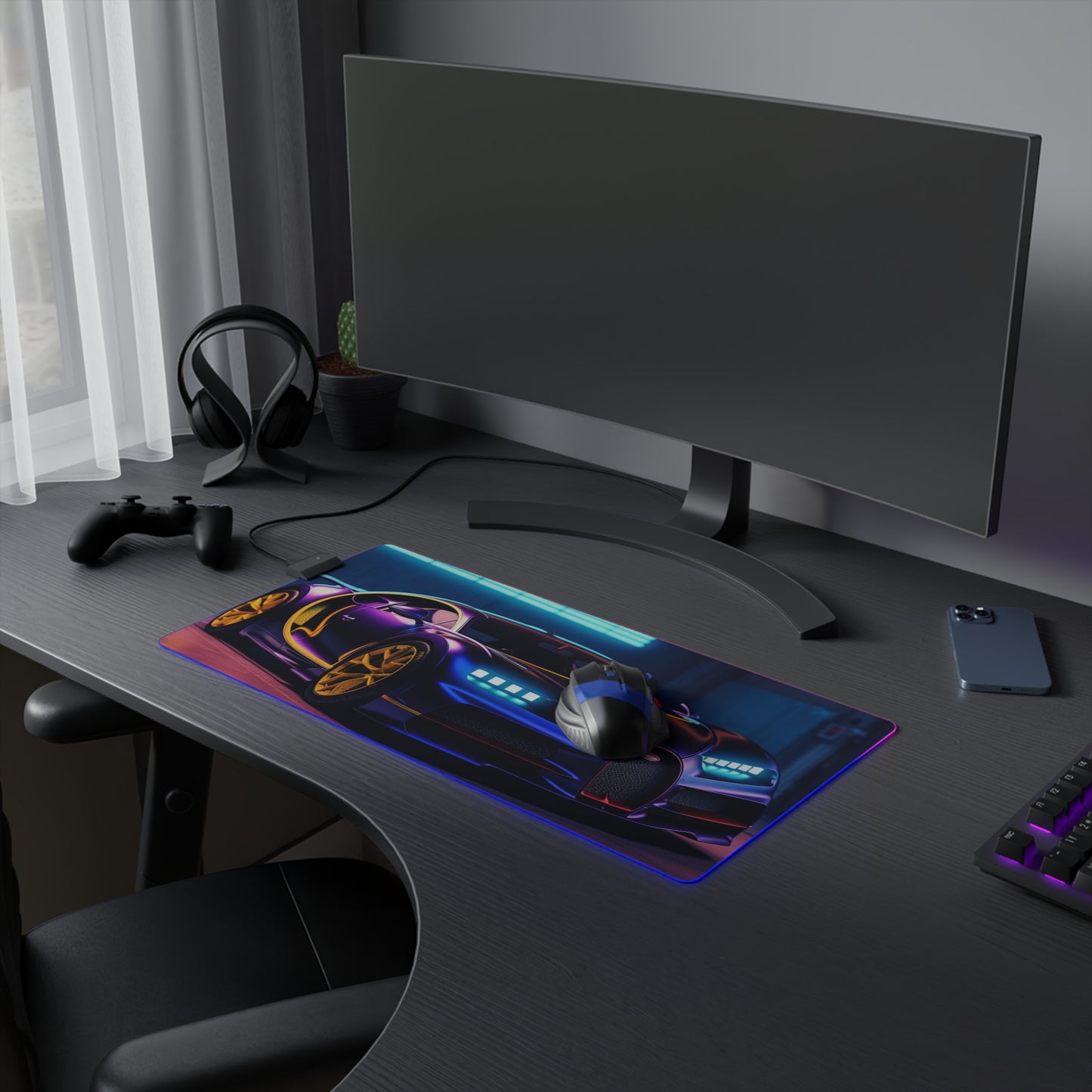 LED Gaming Mouse Pad Hyper Bugatti Neon Chiron 4