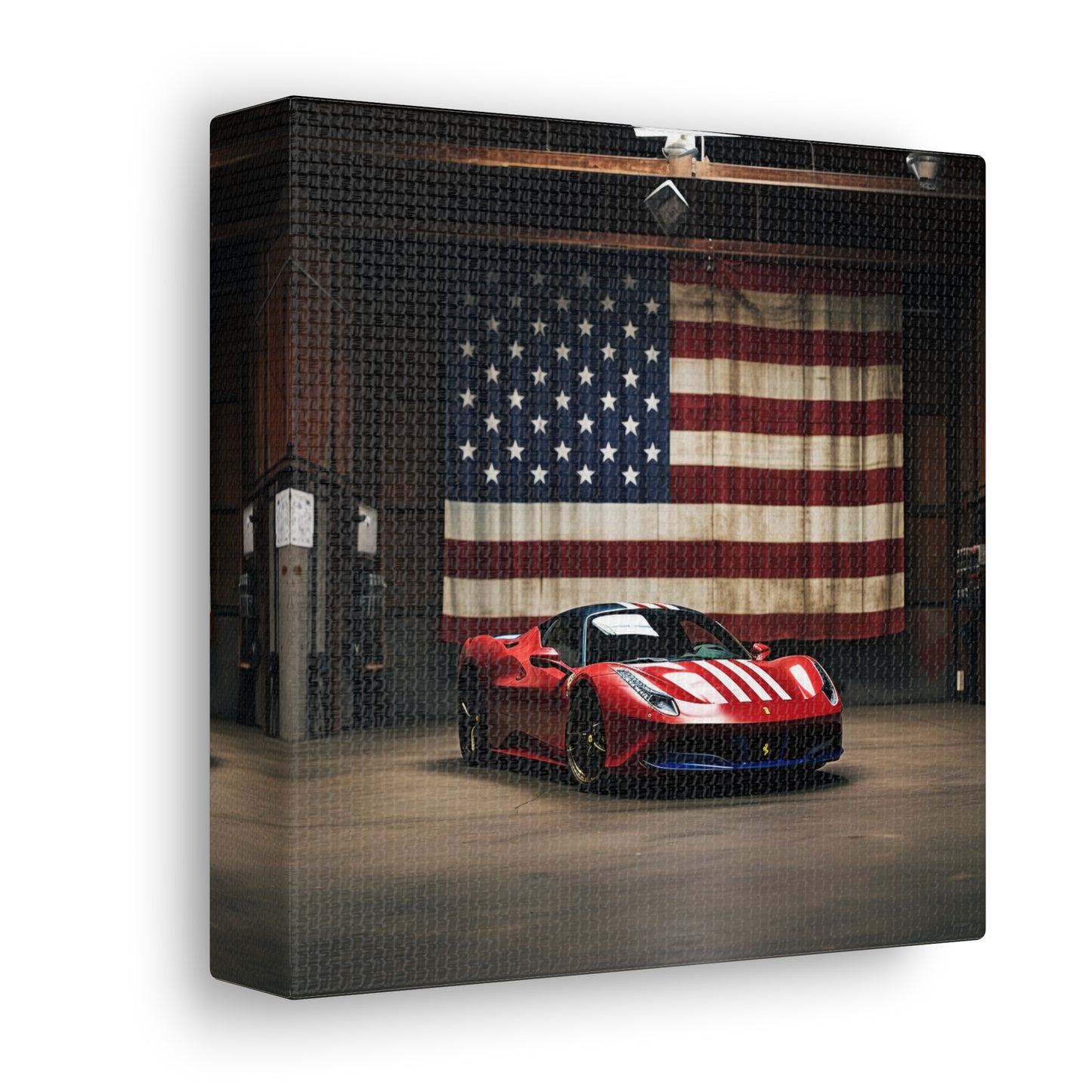 Canvas Gallery Wraps American Flag Farrari 4