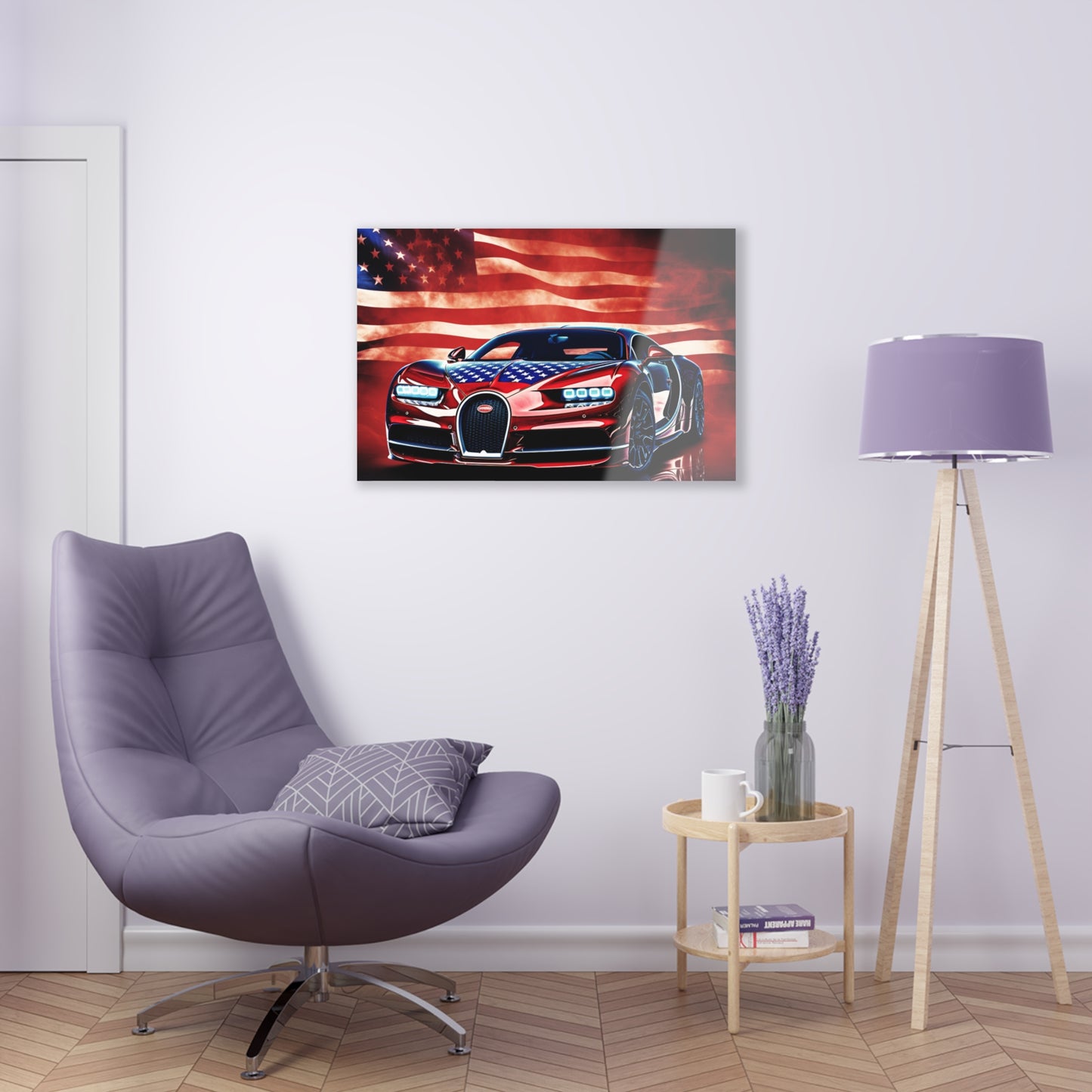 Acrylic Prints Abstract American Flag Background Bugatti 3