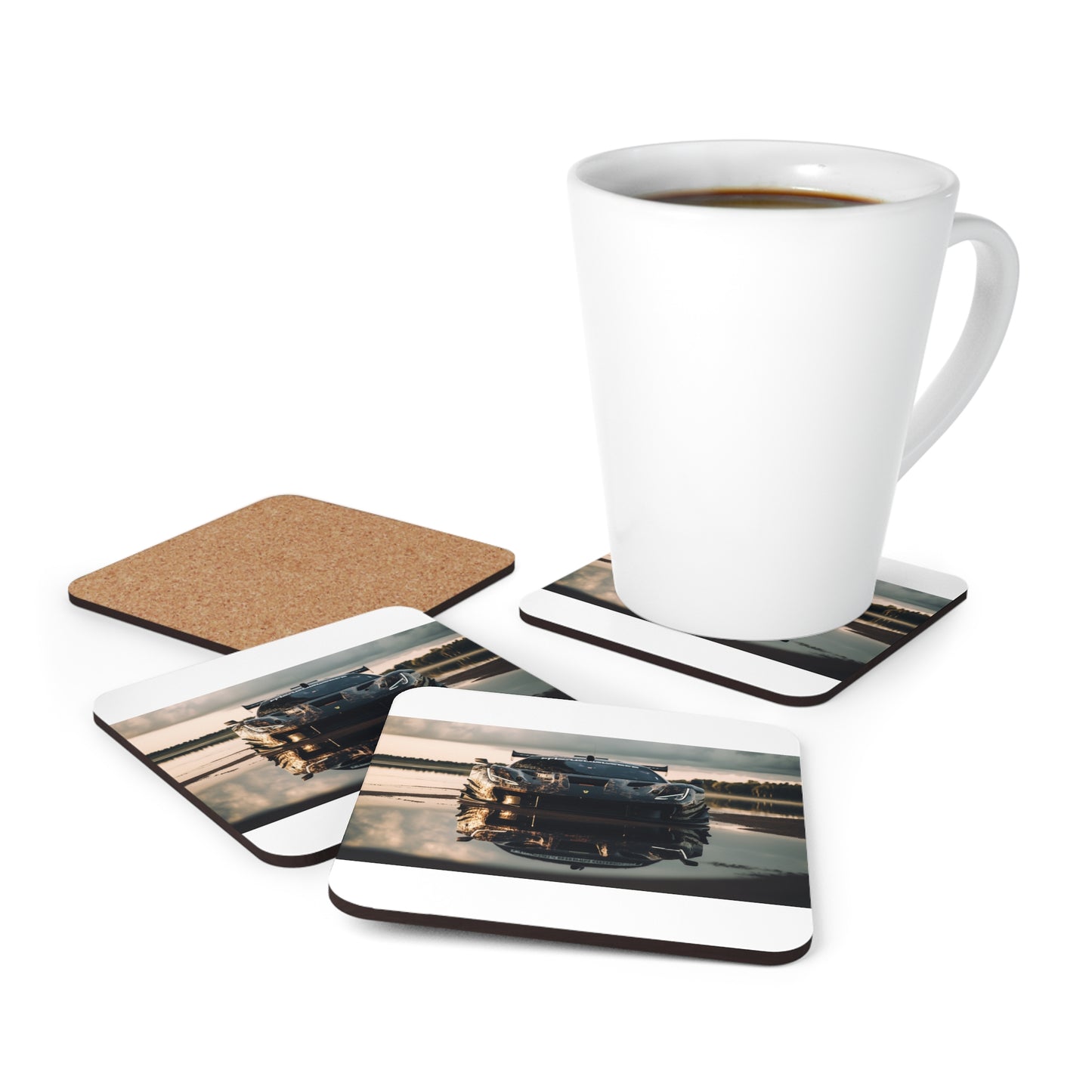 Corkwood Coaster Set Ferrari Lake 3