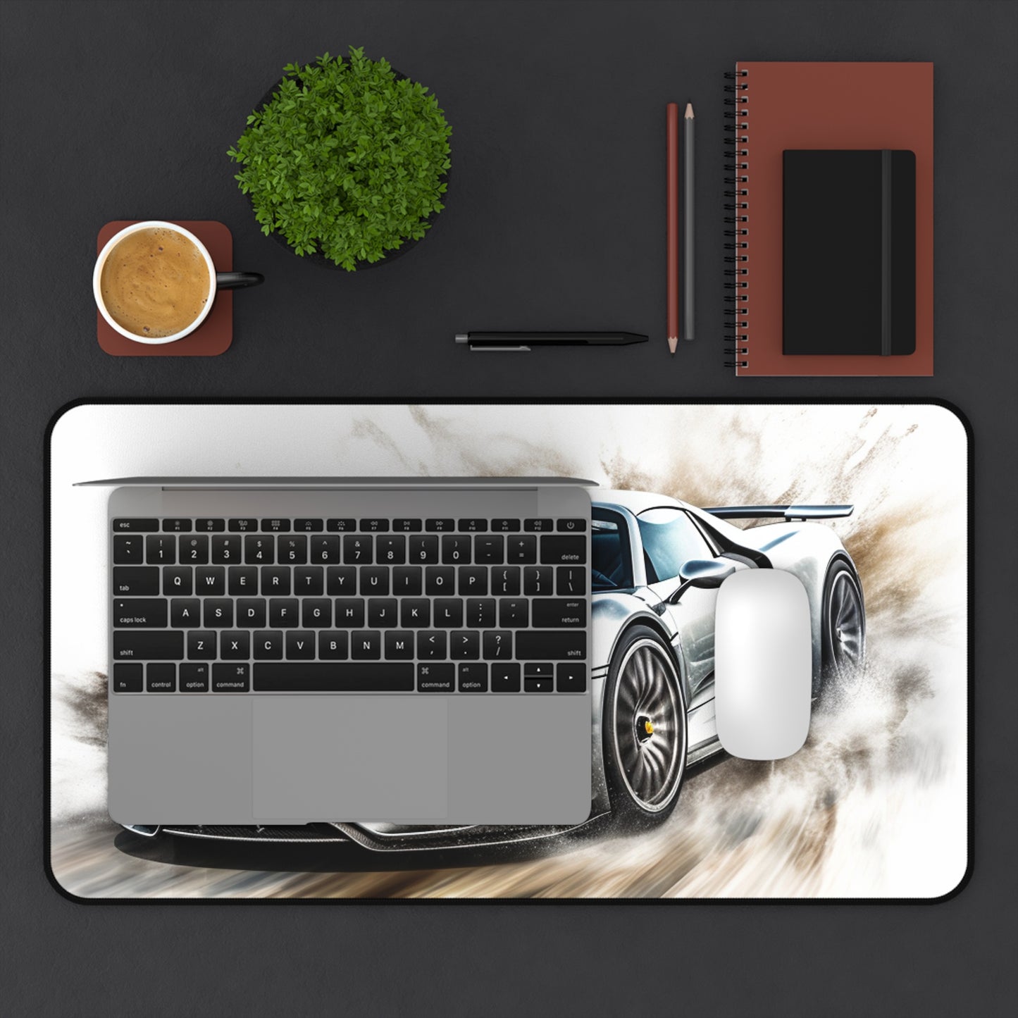 Desk Mat 918 Spyder white background driving fast with water splashing 2