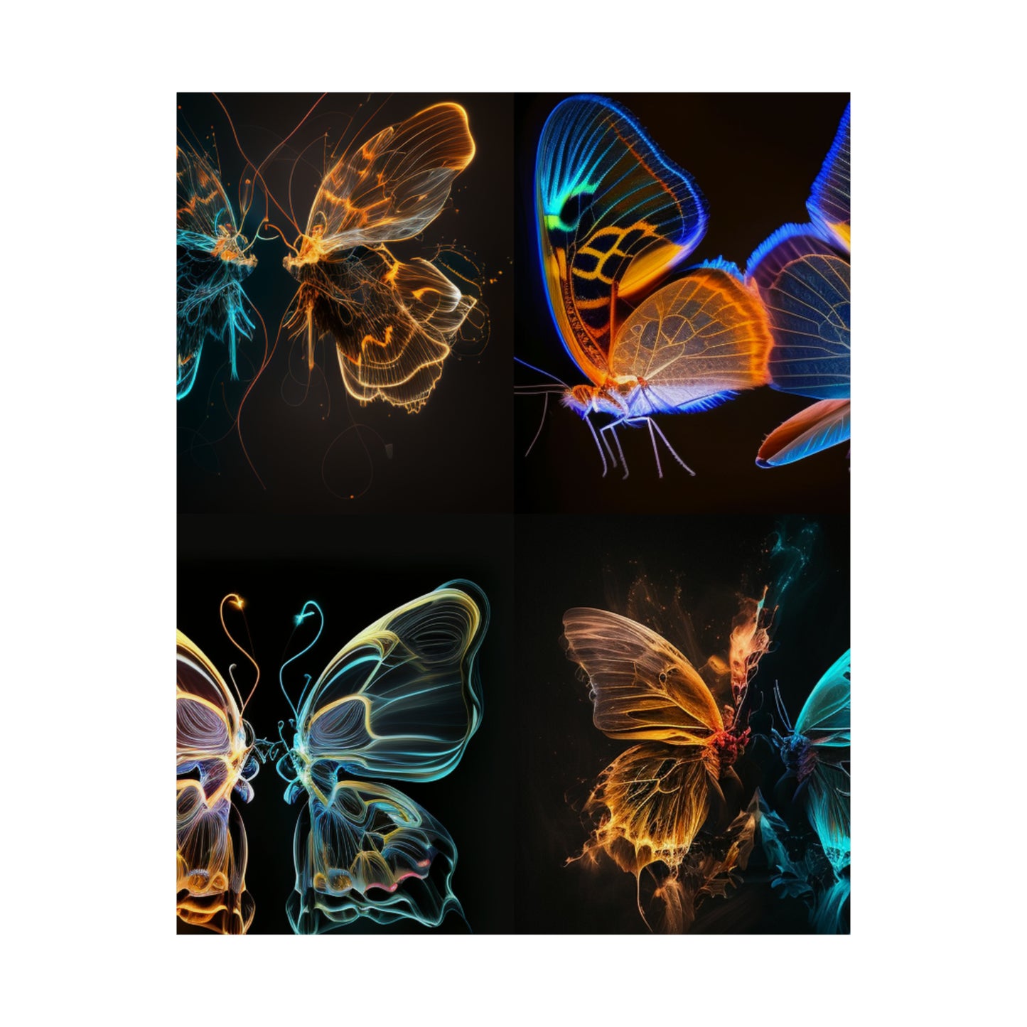 Premium Matte Vertical Posters Neon Glo Butterfly 5