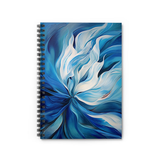 Spiral Notebook - Ruled Line Blue Tluip Abstract 1