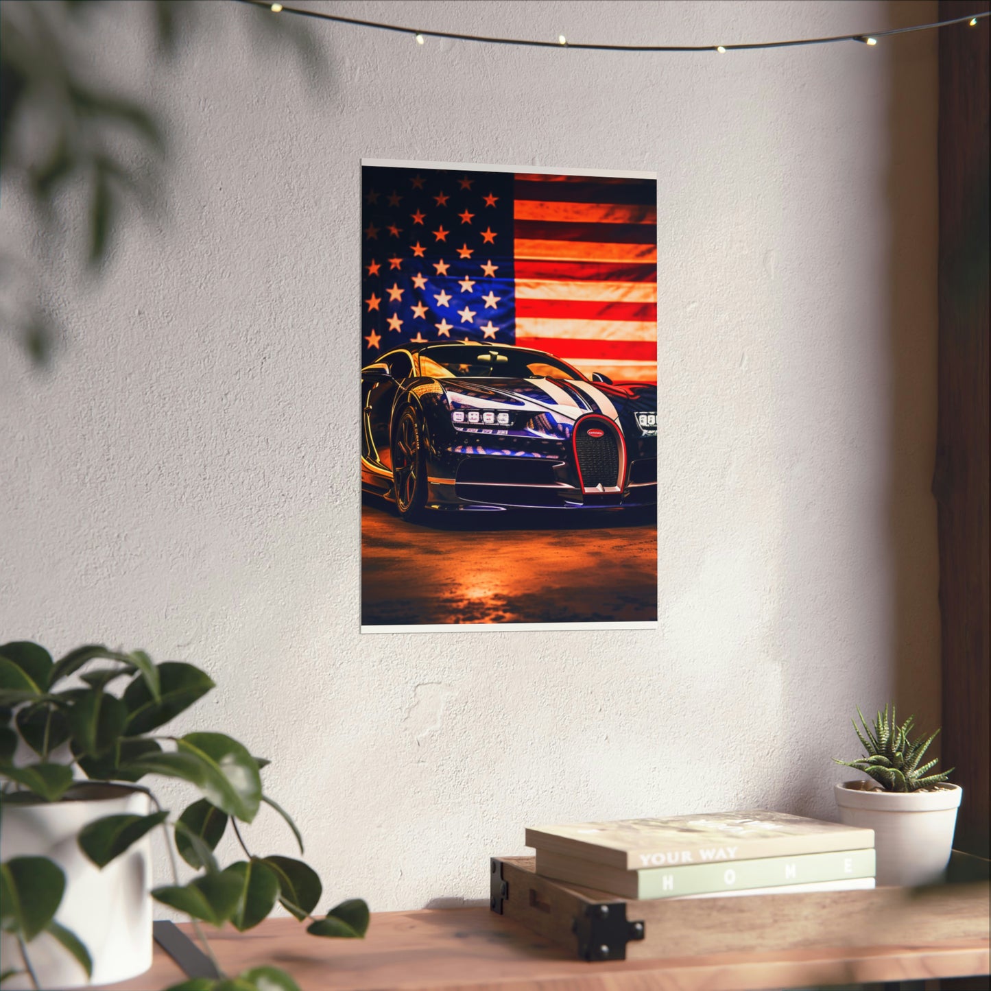 Premium Matte Vertical Posters Macro Bugatti American Flag 4