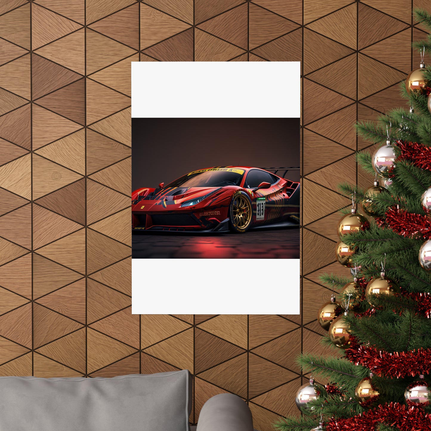 Premium Matte Vertical Posters Ferrari Red 1