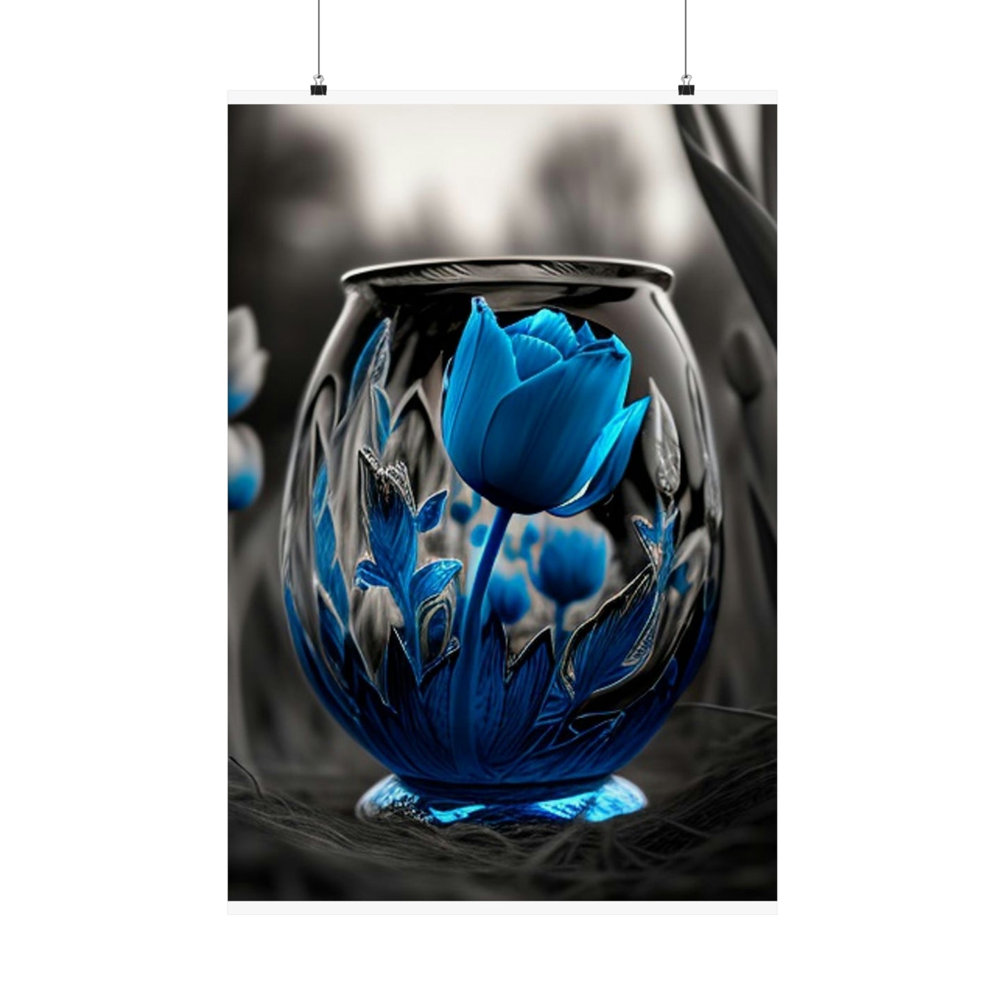 Premium Matte Vertical Posters Tulip Blue 2