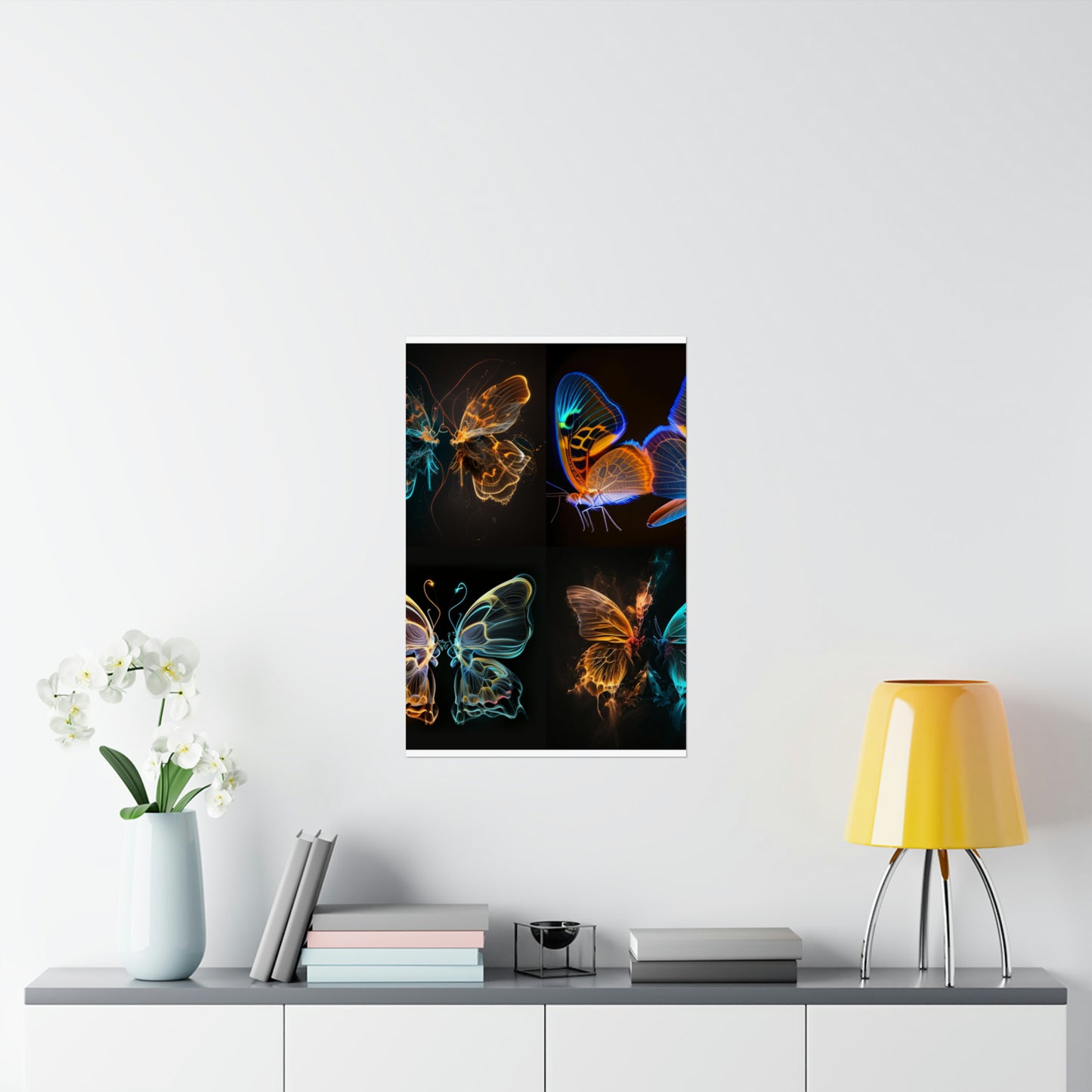 Premium Matte Vertical Posters Neon Glo Butterfly 5