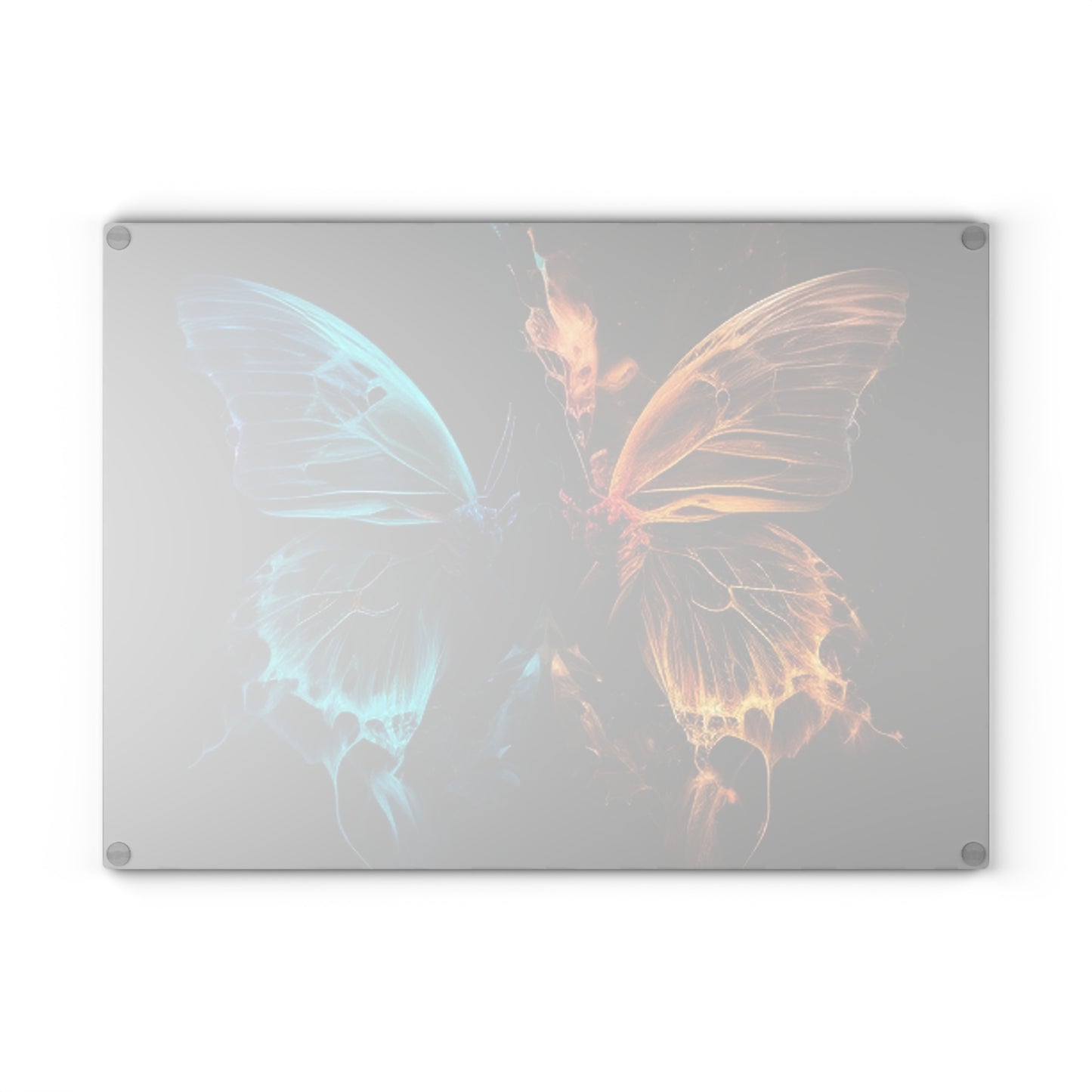 Glass Cutting Board Neon Glo Butterfly 4