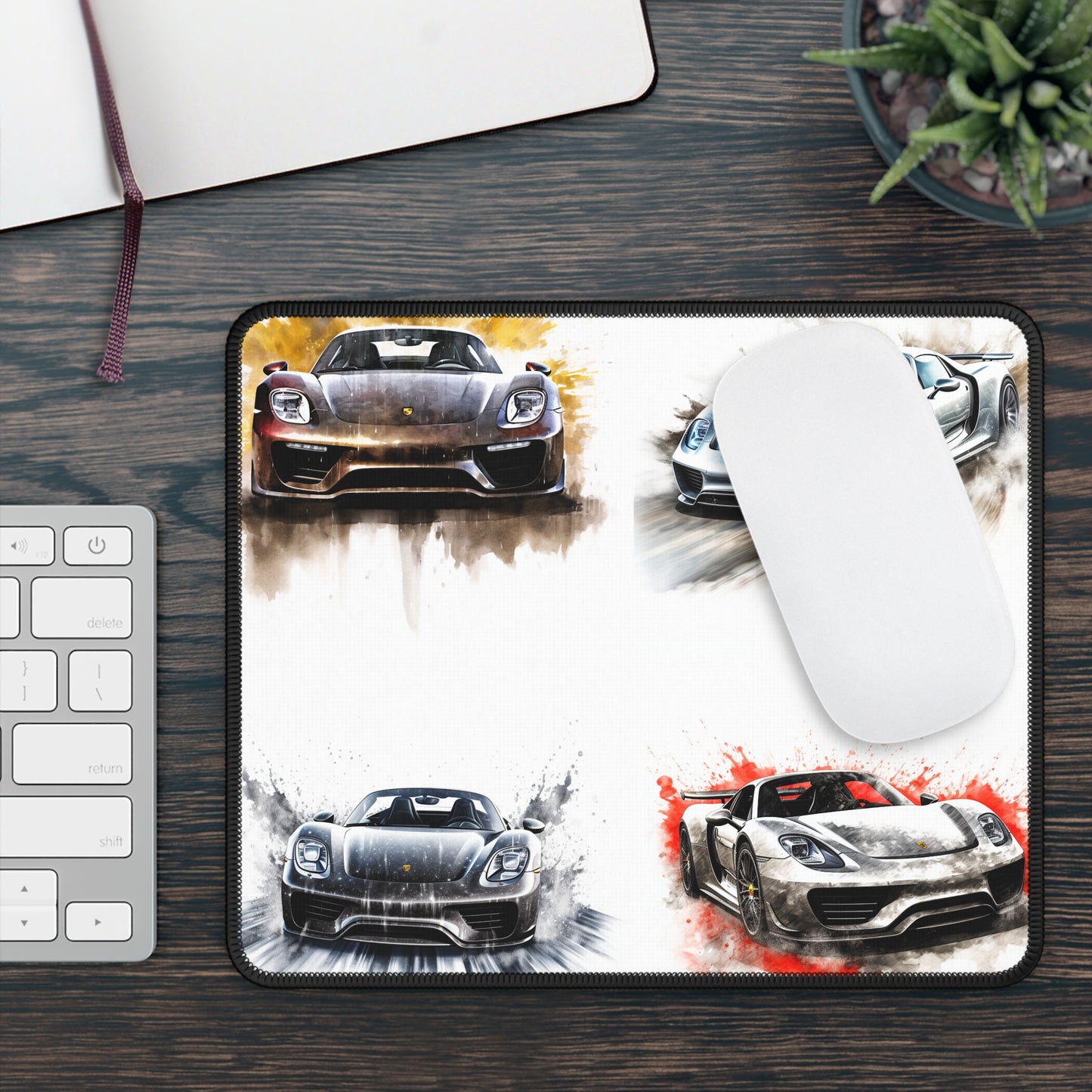 Gaming Mouse Pad  918 Spyder white background driving fast with water splashing 5