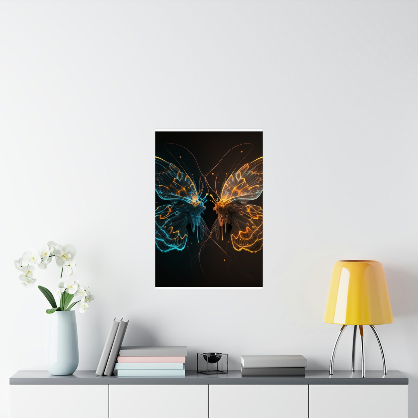 Premium Matte Vertical Posters Neon Glo Butterfly 1